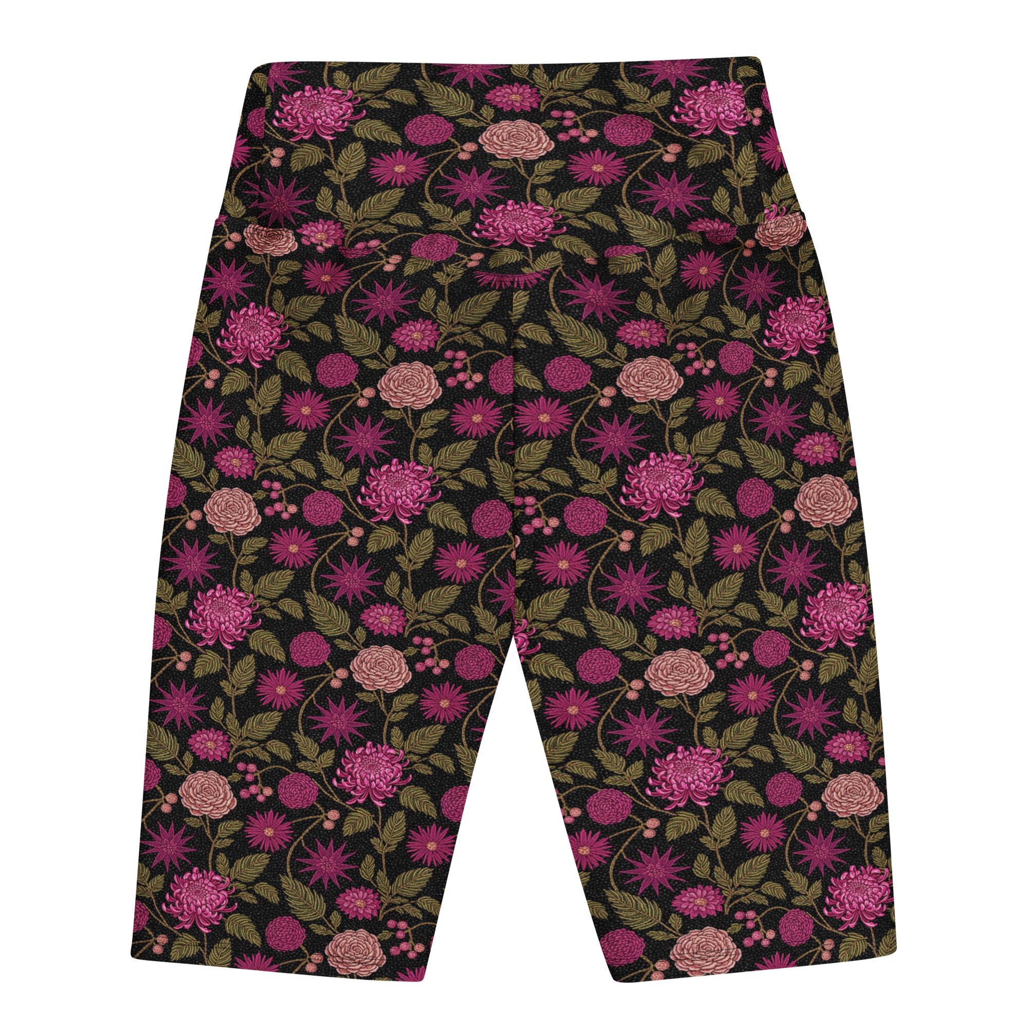 Midnight Paillette Peony Bike Shorts | GearBunch
