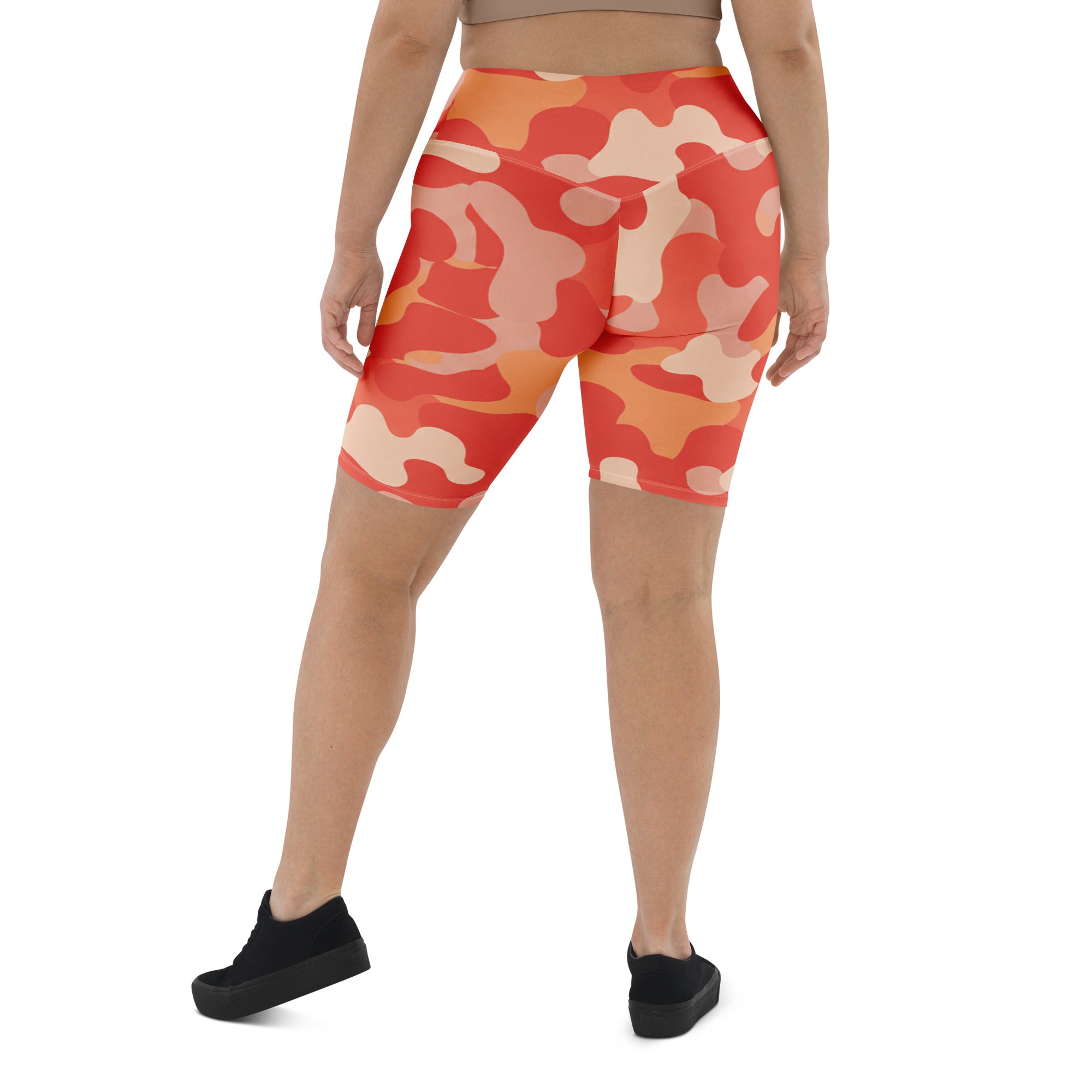 Coral Sunset Camo Bike Shorts | GearBunch