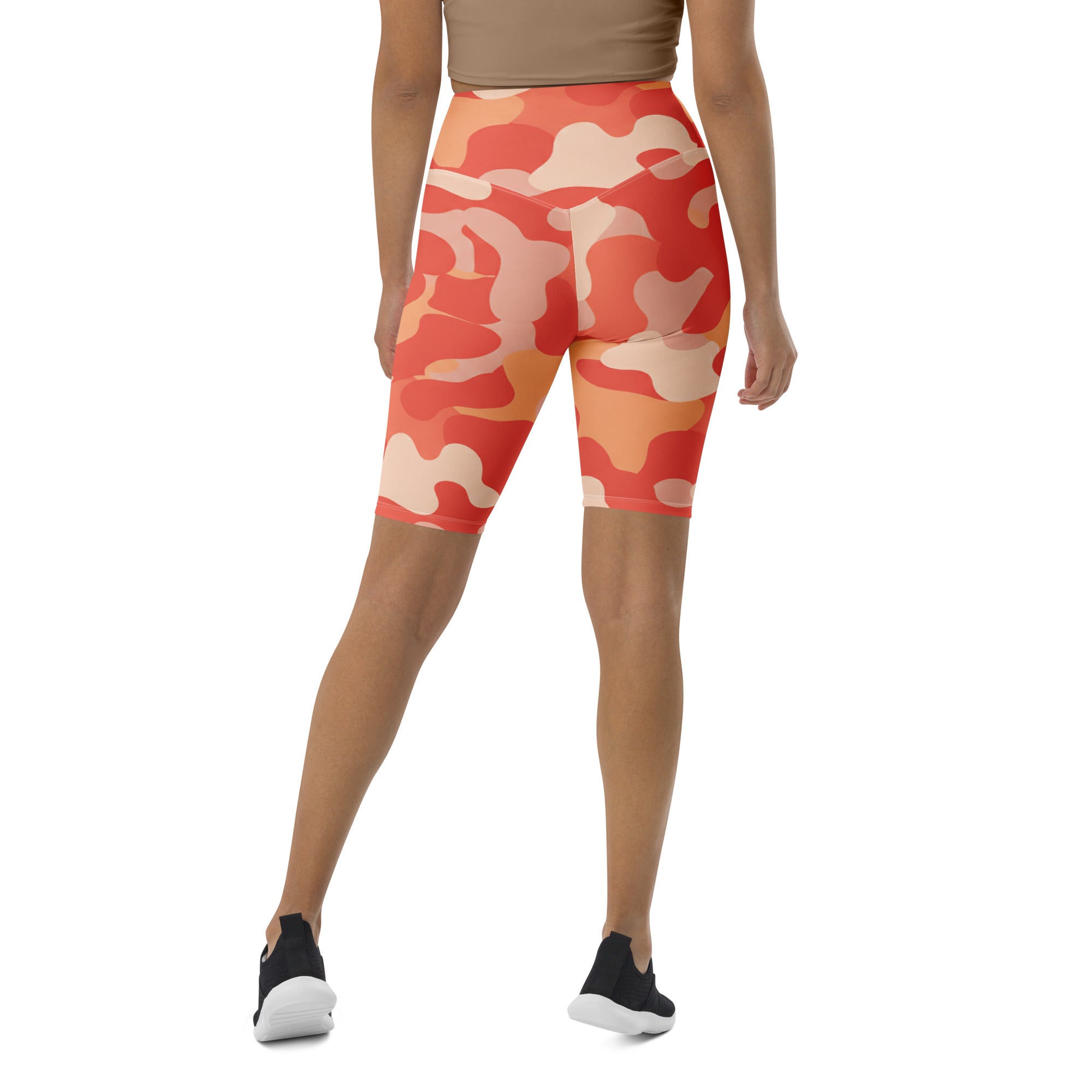 Coral Sunset Camo Bike Shorts | GearBunch