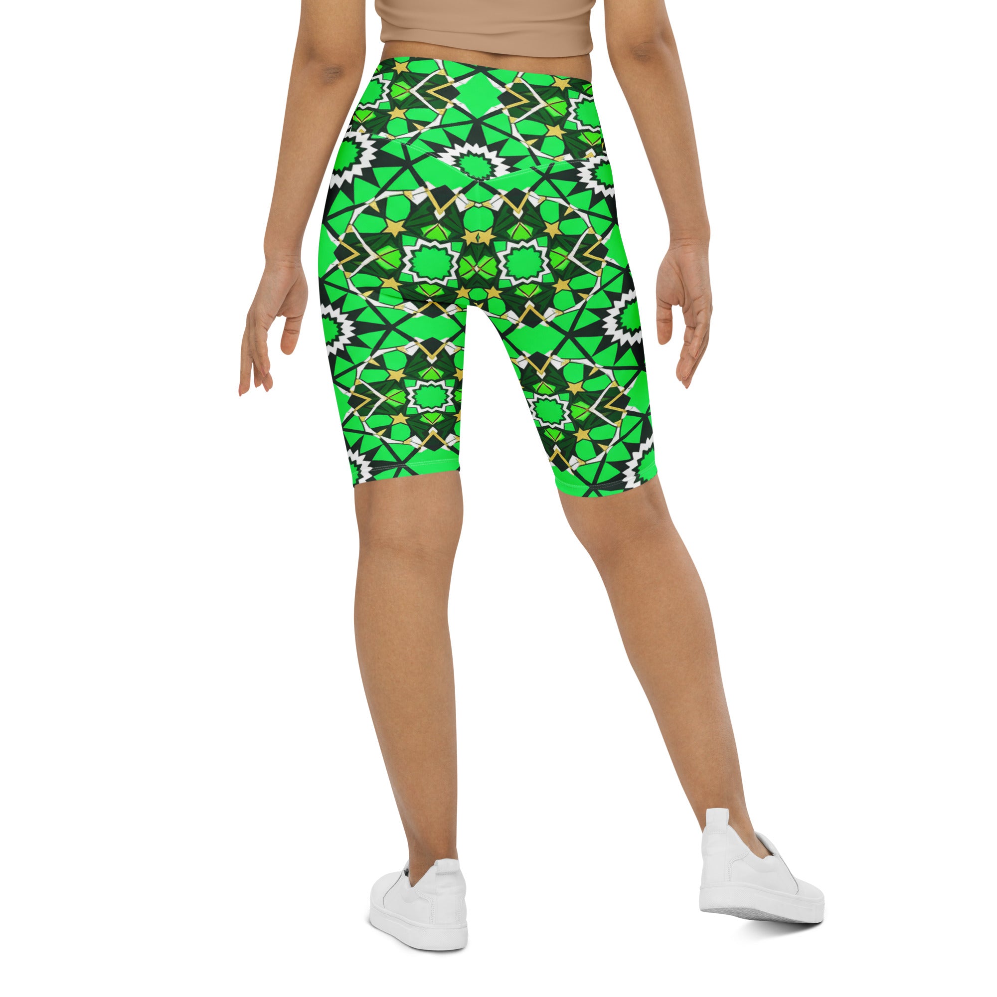 Zellige Emerald Gold Bike Shorts | GearBunch