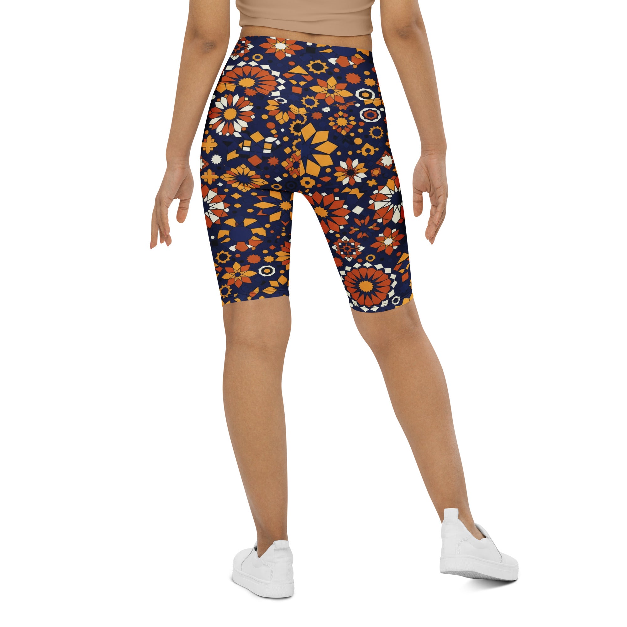 Zellige Indigo Saffron Bike Shorts | GearBunch