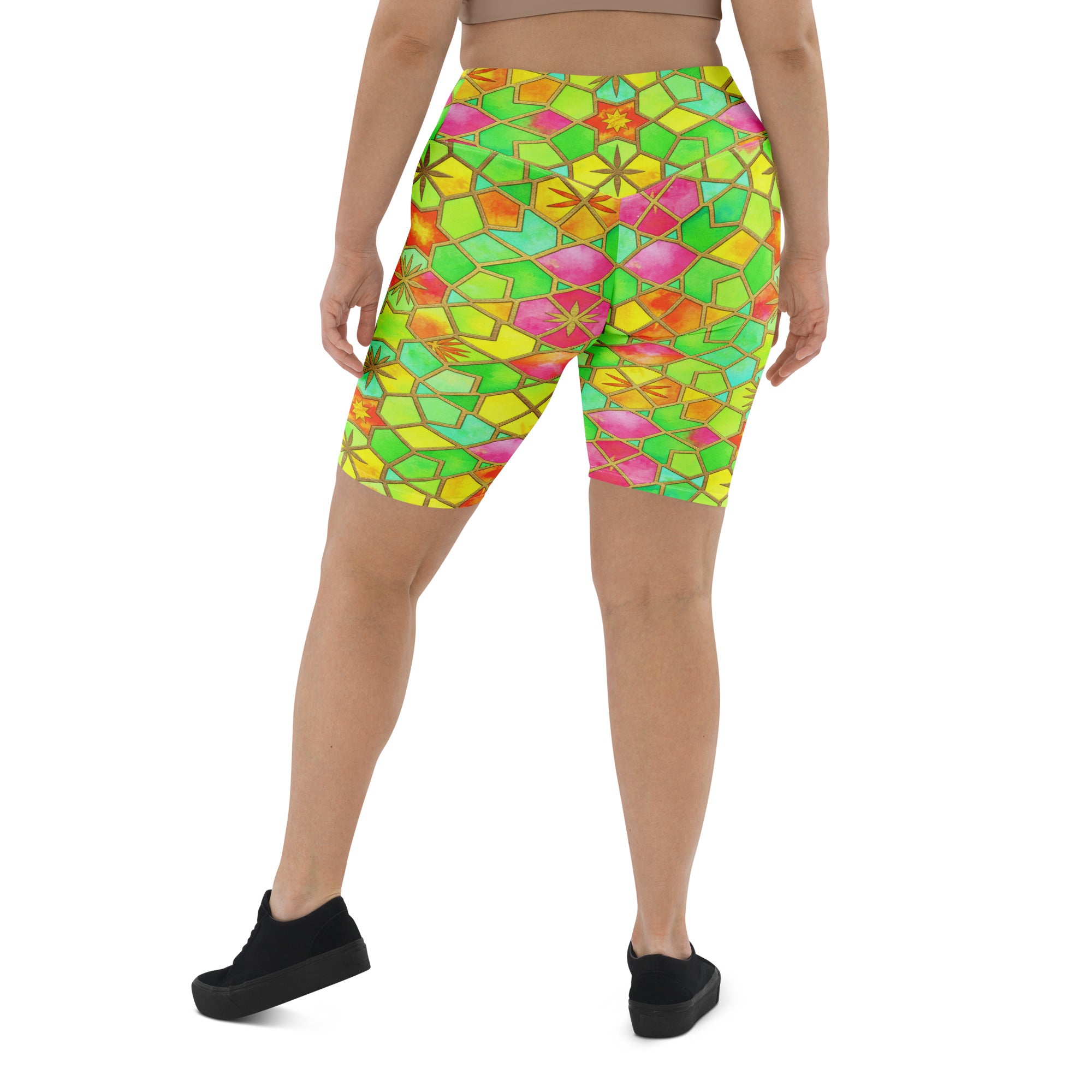 Arabic Watercolour Tropical Punch Bike Shorts | GearBunch