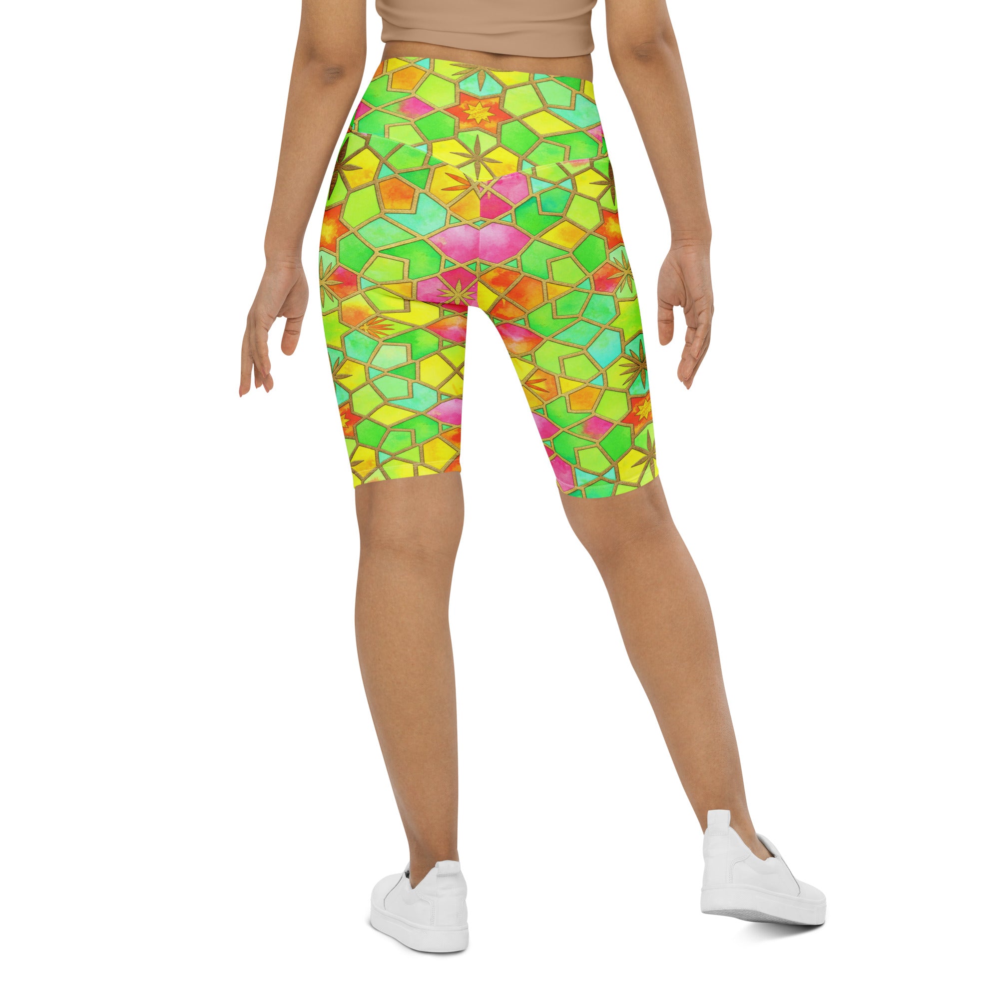 Arabic Watercolour Tropical Punch Bike Shorts | GearBunch