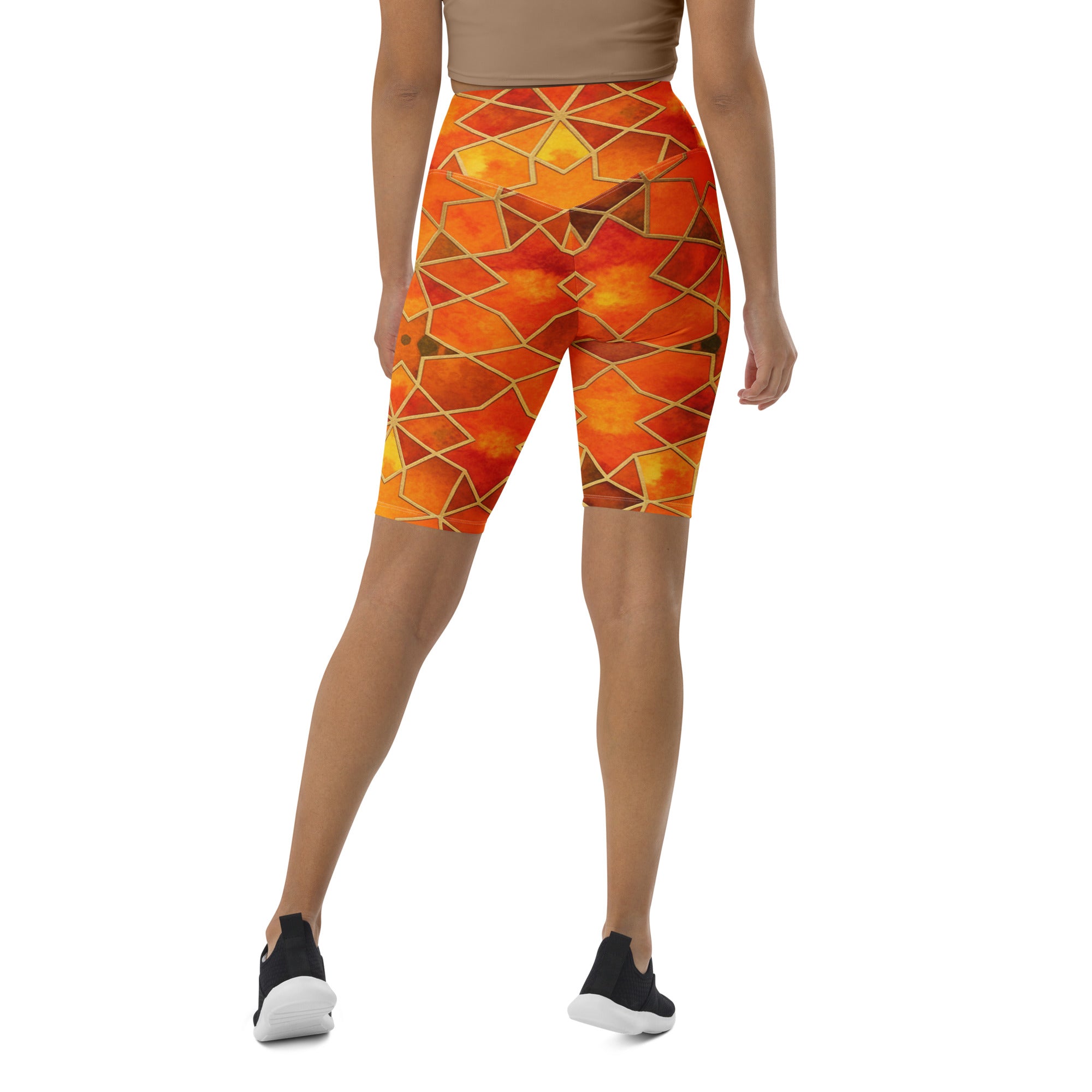 Arabic Watercolour Autumn Spice Bike Shorts | GearBunch