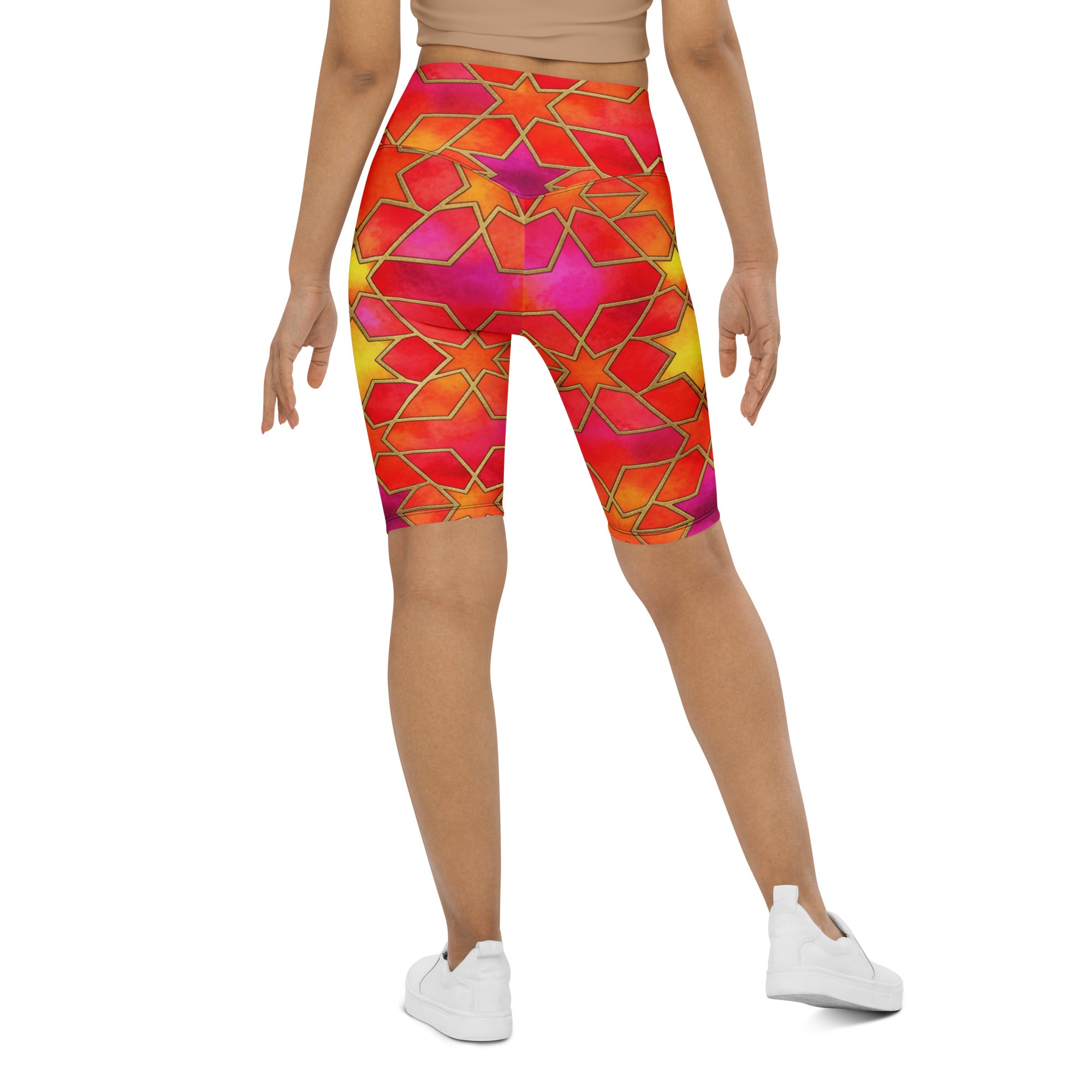 Fire Opal Arabic Bike Shorts | GearBunch