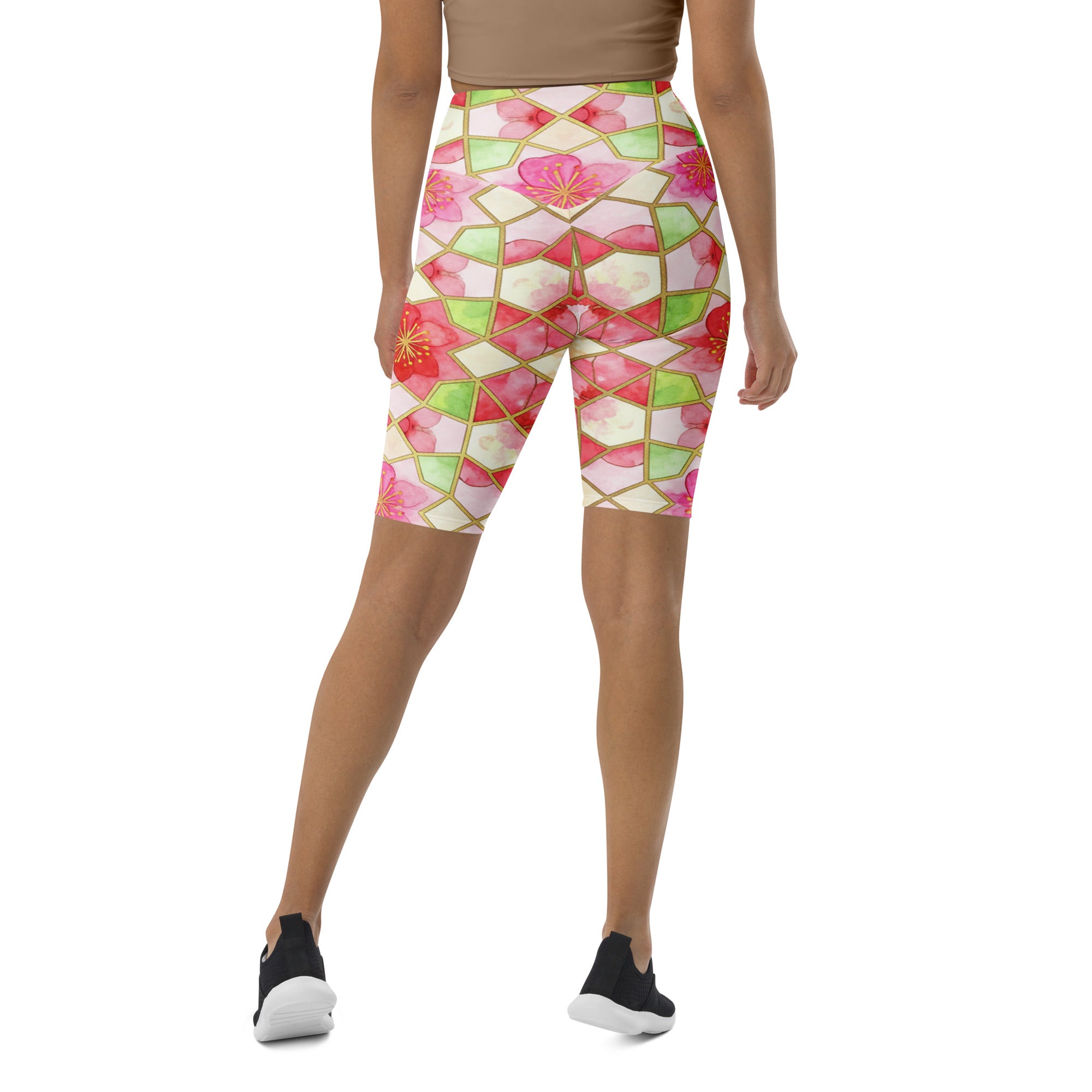 Arabic Watercolour Cherry Blossom Bike Shorts | GearBunch