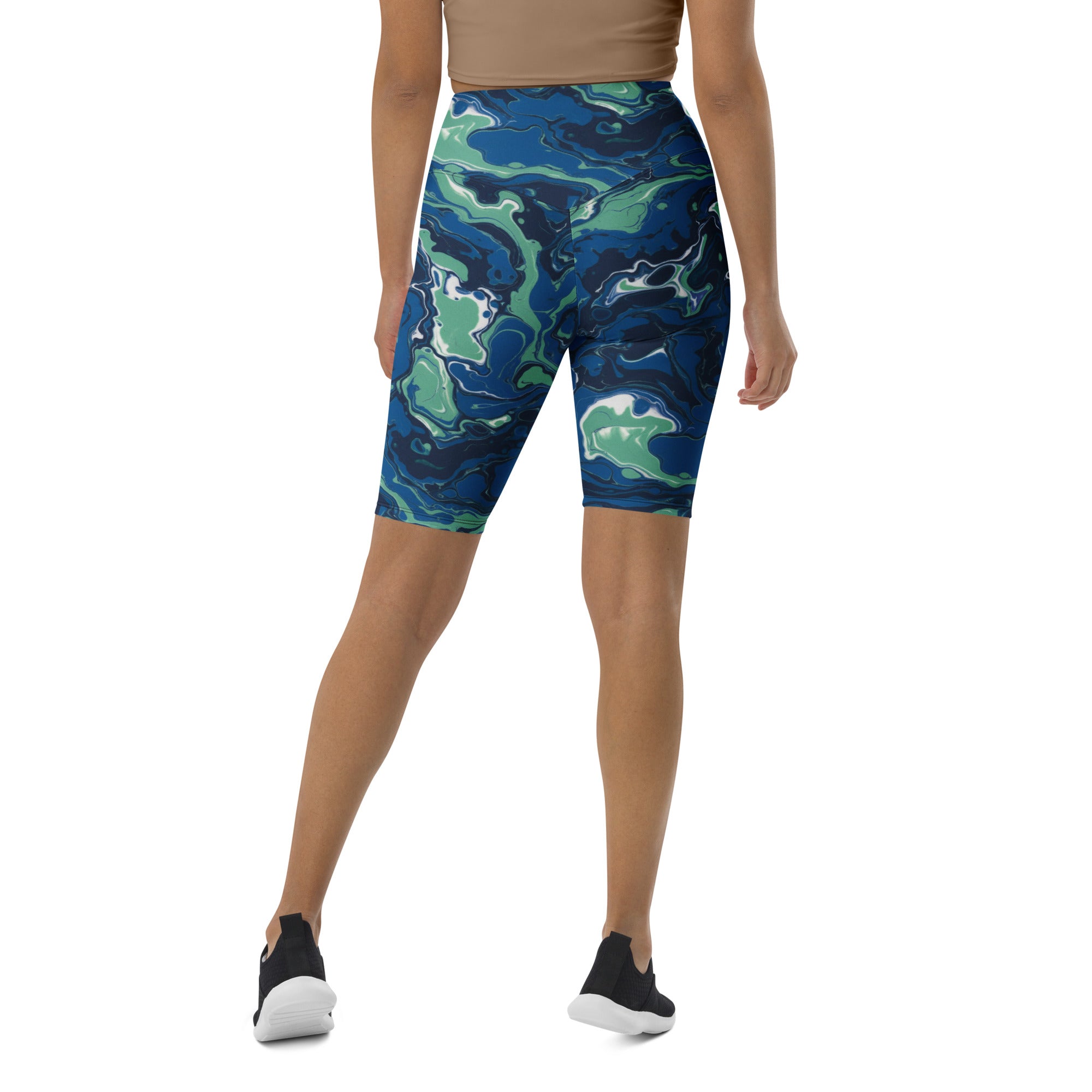 Liquid Marble Ocean Current Bike Shorts | GearBunch