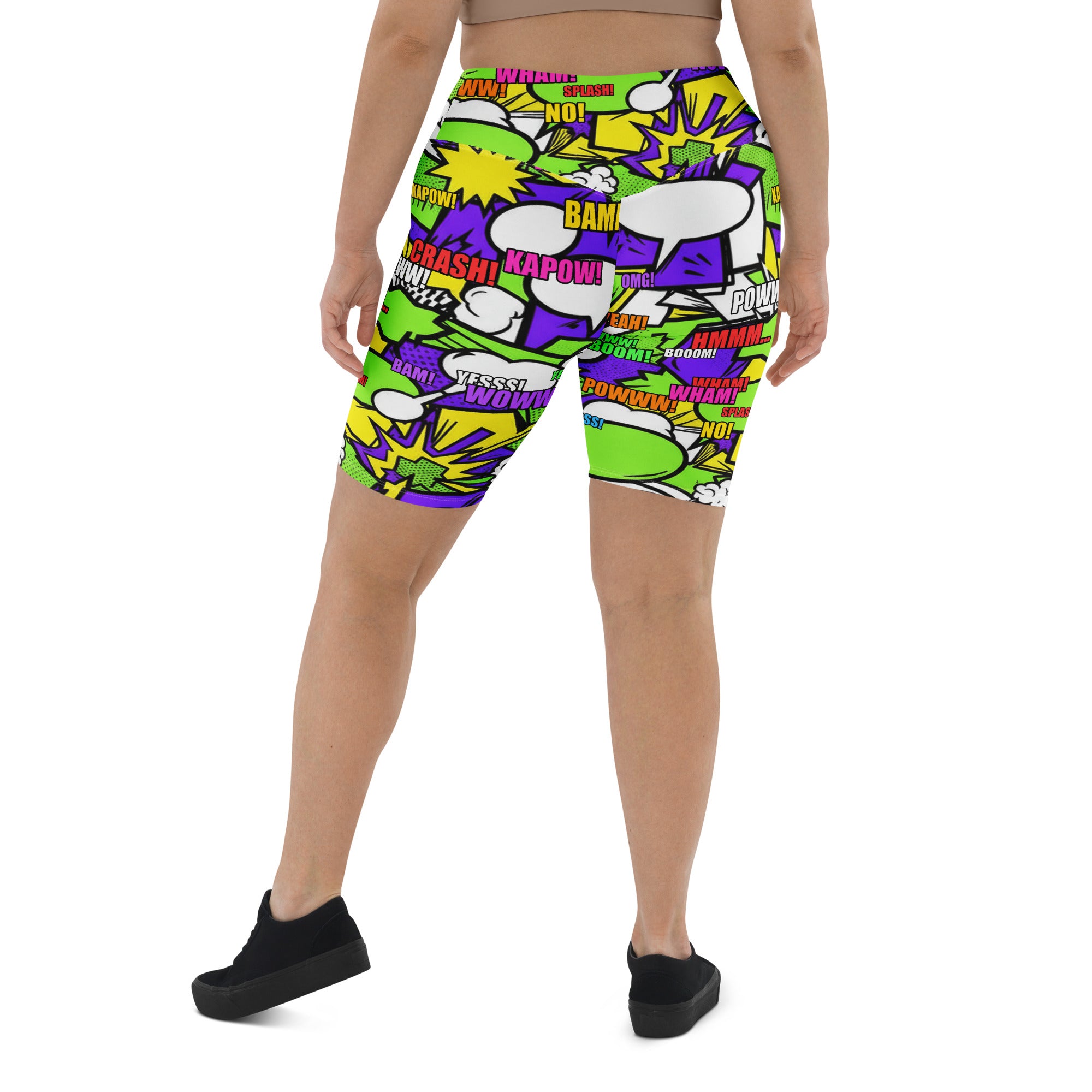 Comic Pop Toxic Green Bike Shorts | GearBunch