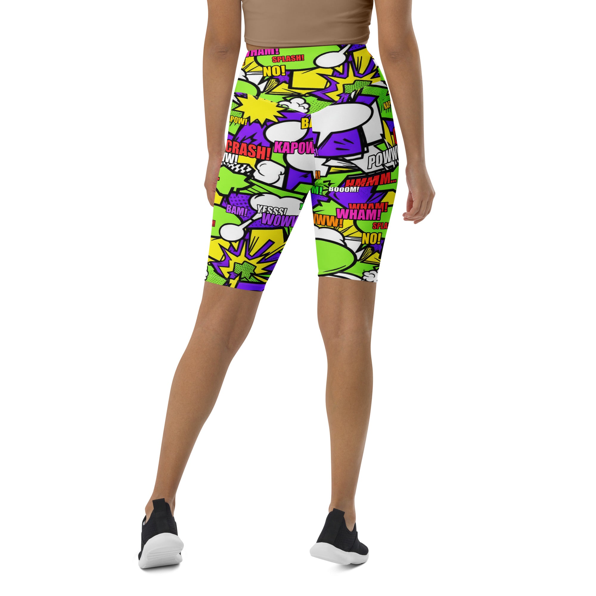 Comic Pop Toxic Green Bike Shorts | GearBunch