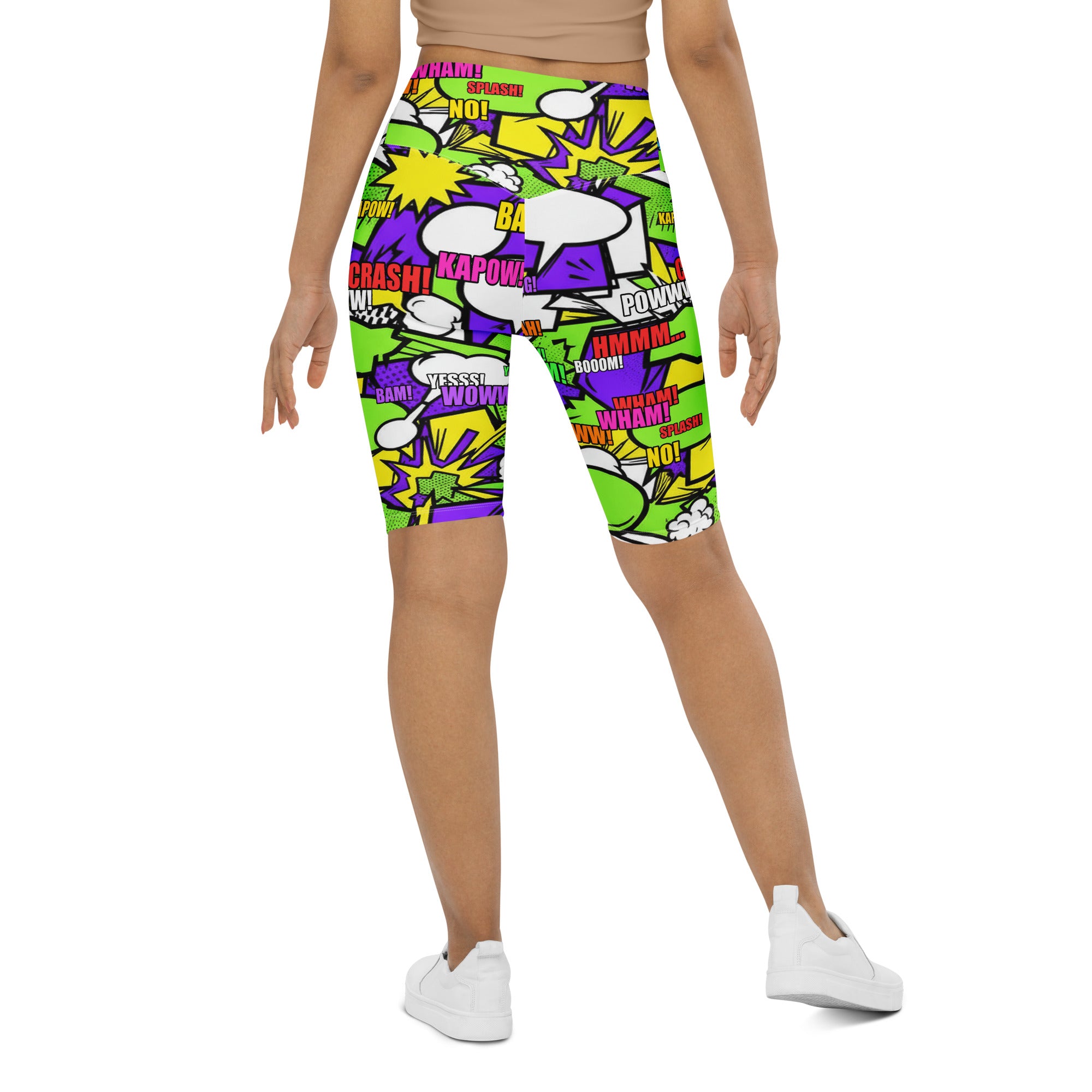 Comic Pop Toxic Green Bike Shorts | GearBunch