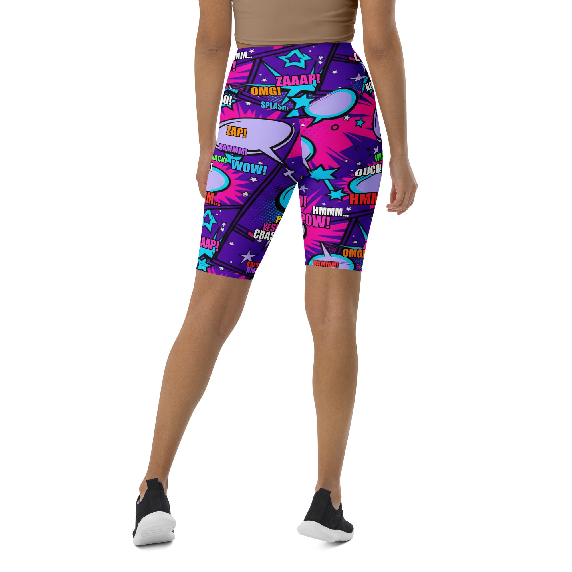 Comic Pop Galaxy Purple Bike Shorts | GearBunch