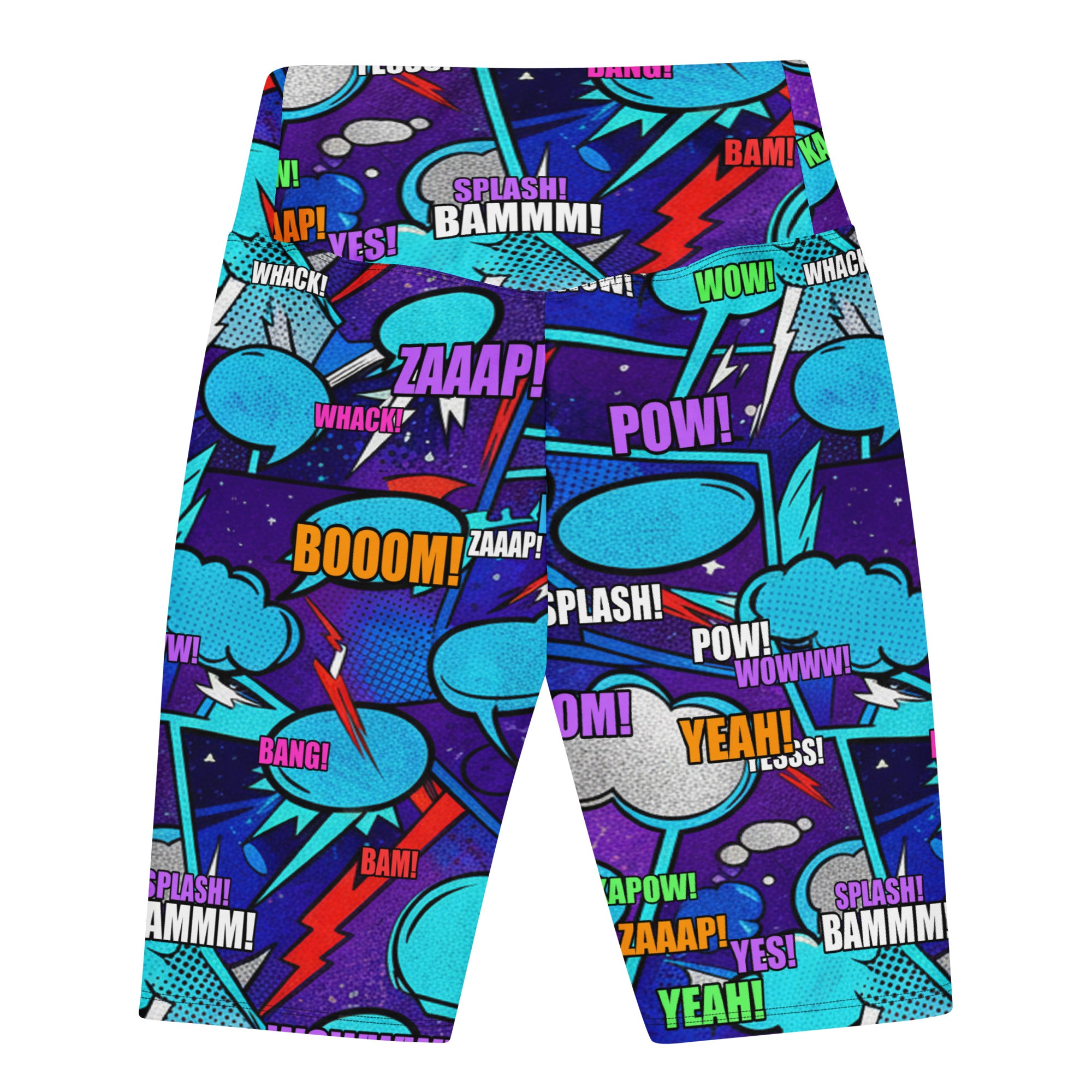 Comic Strip Space Battle Bike Shorts | GearBunch