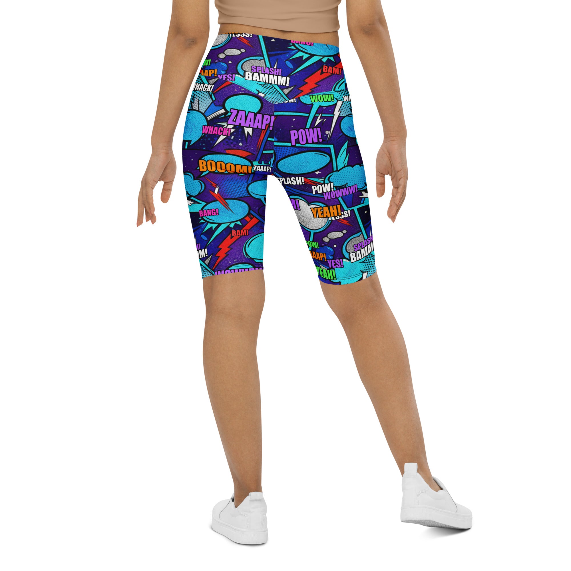 Comic Strip Space Battle Bike Shorts | GearBunch