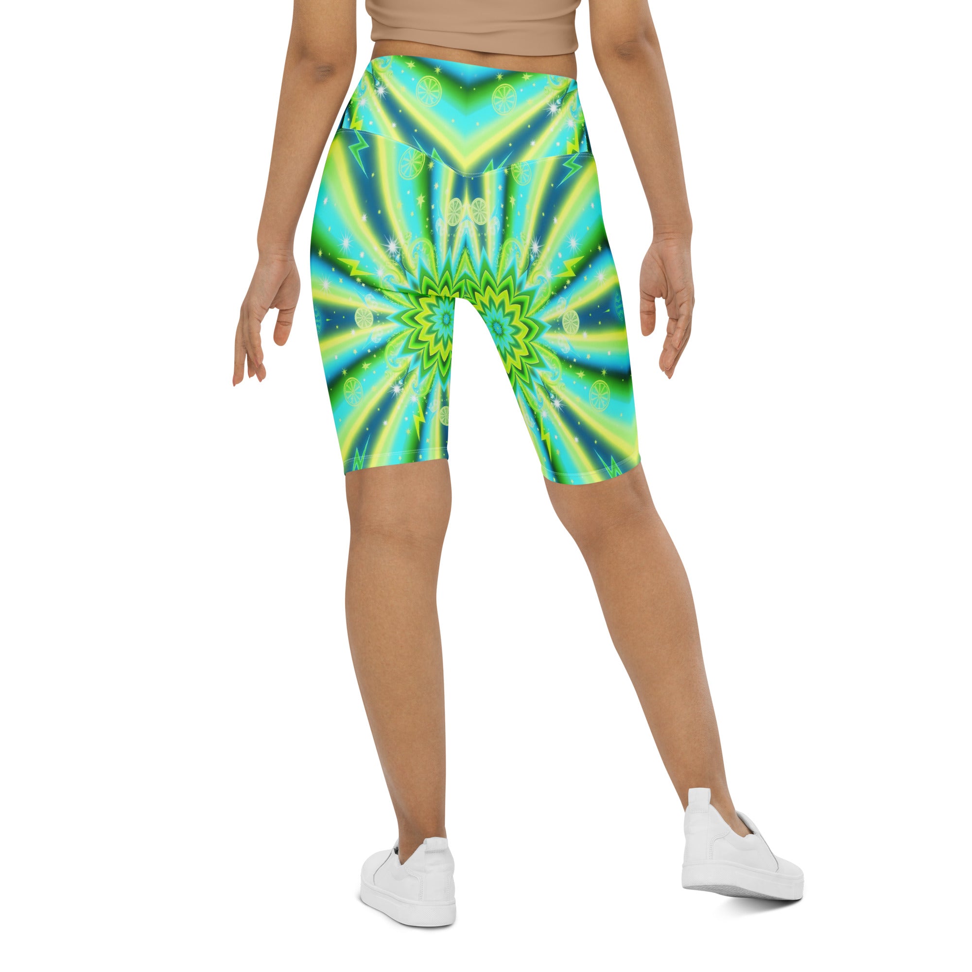 Psychedelic Lemon Zap Bike Shorts | GearBunch