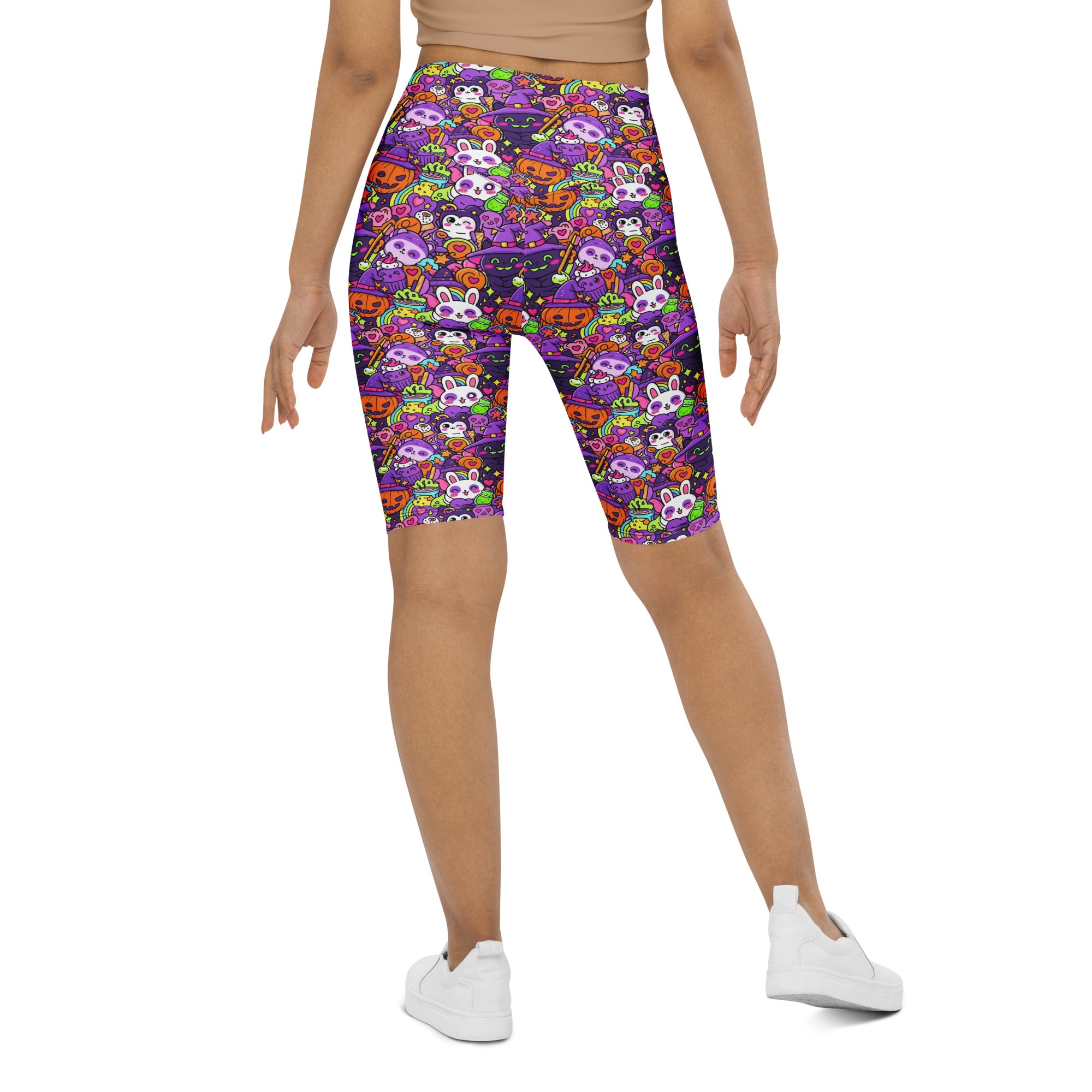 Kawaii Witch Familiar Bike Shorts | GearBunch