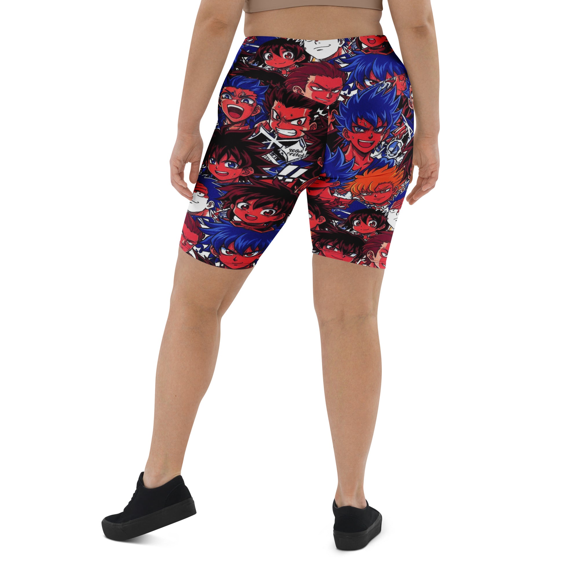 Anime Collage Dark Shonen Bike Shorts | GearBunch