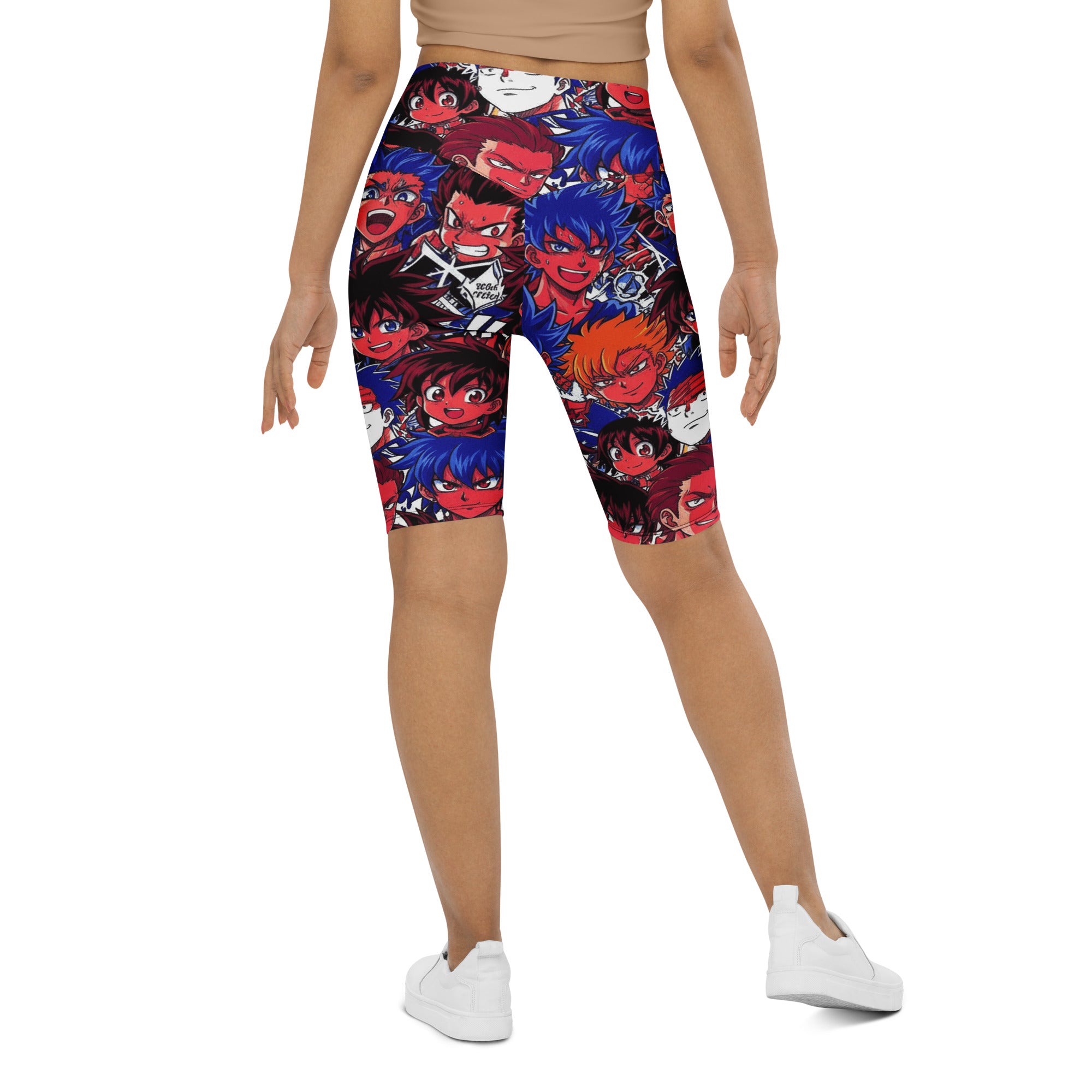 Anime Collage Dark Shonen Bike Shorts | GearBunch
