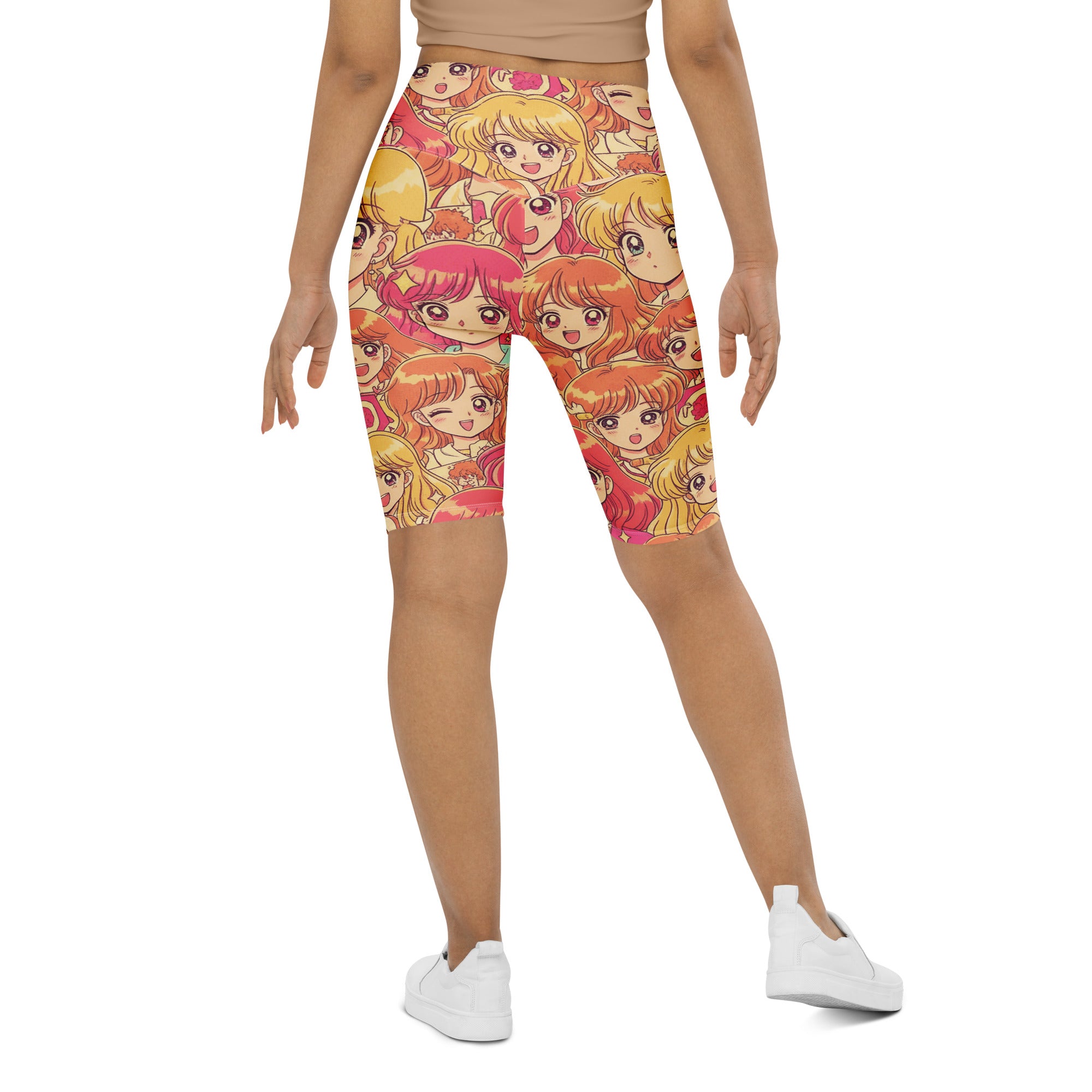 Anime Collage Retro Shojo Bike Shorts | GearBunch