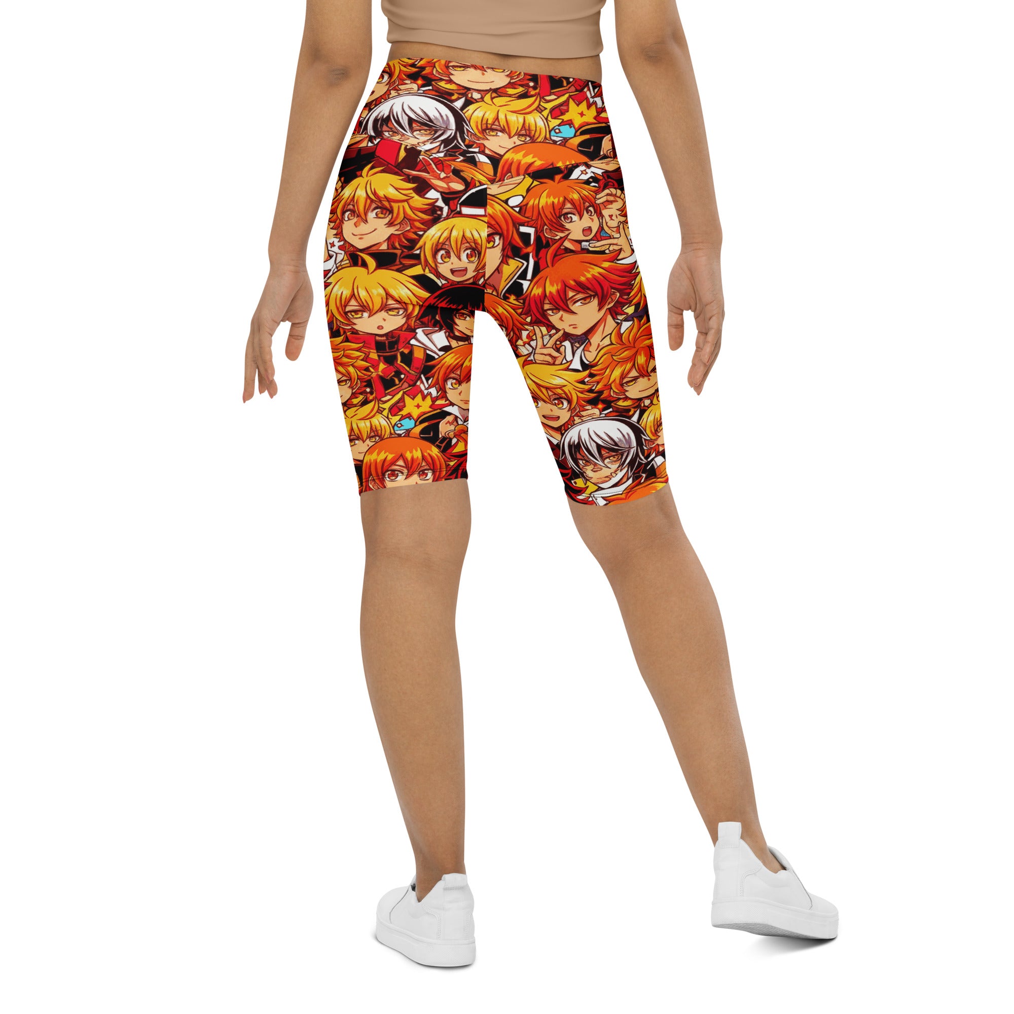 Anime Collage Fire Spirit Bike Shorts | GearBunch