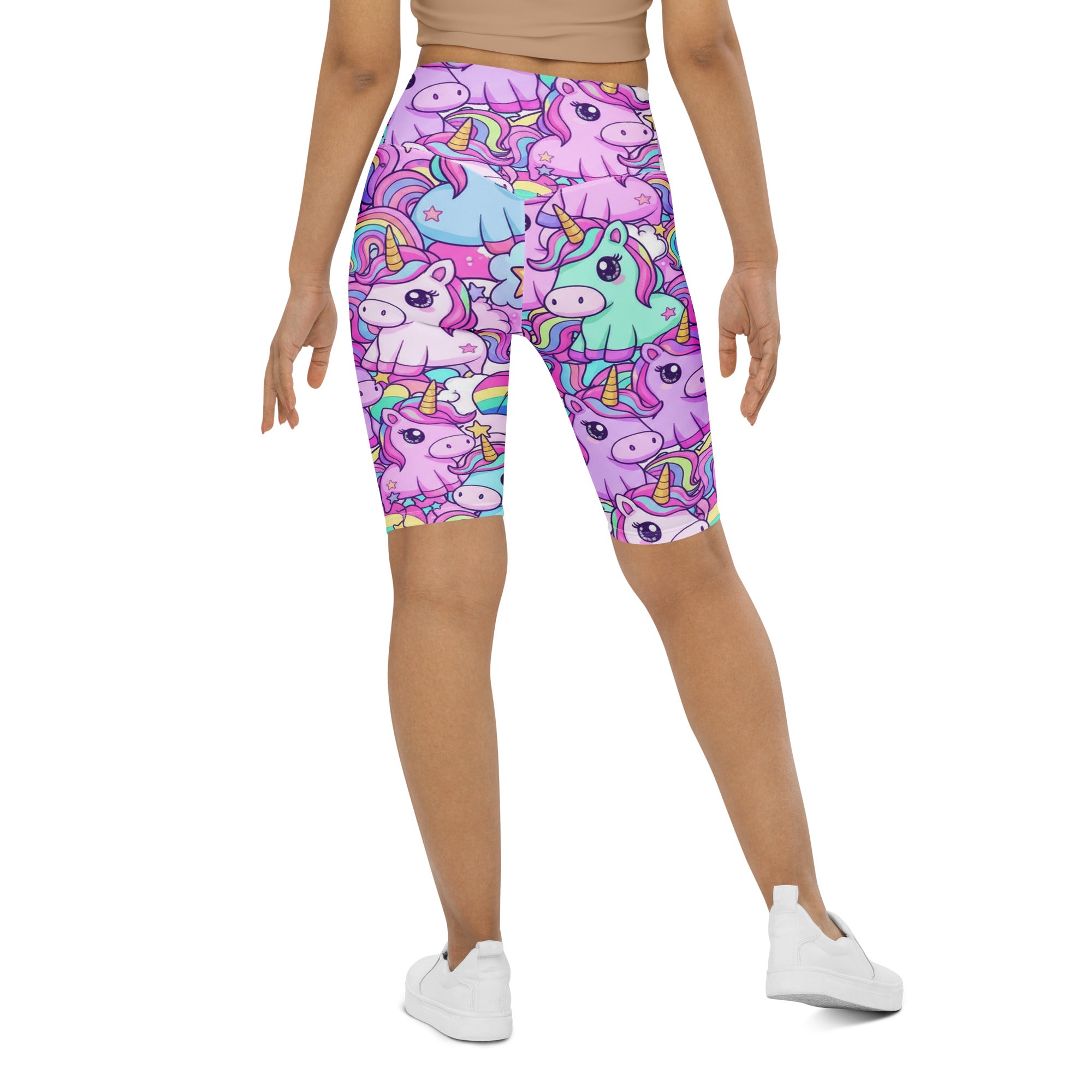 Vibrant Unicorn Rainbow Party Bike Shorts | GearBunch