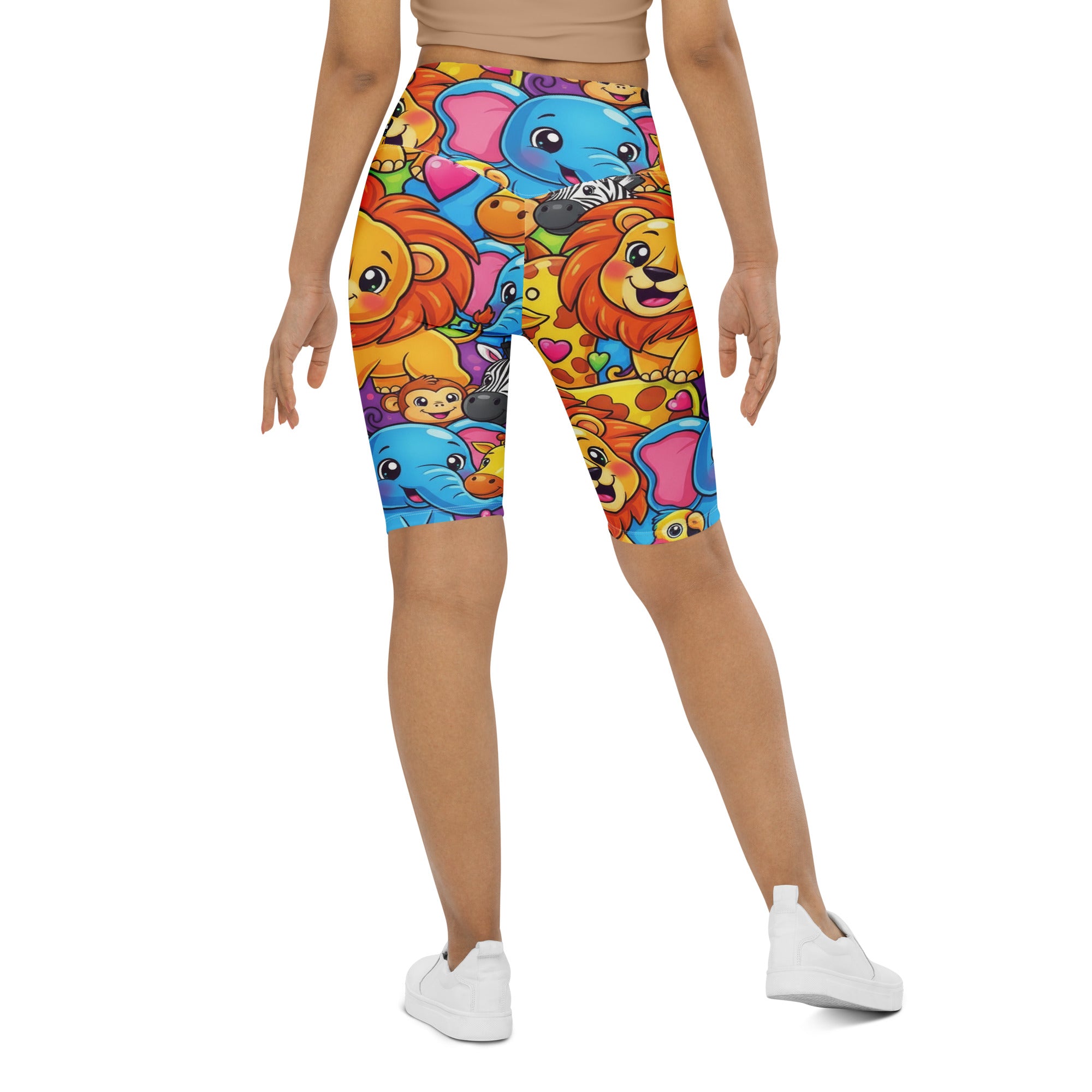 Vibrant Jungle Safari Bike Shorts | GearBunch