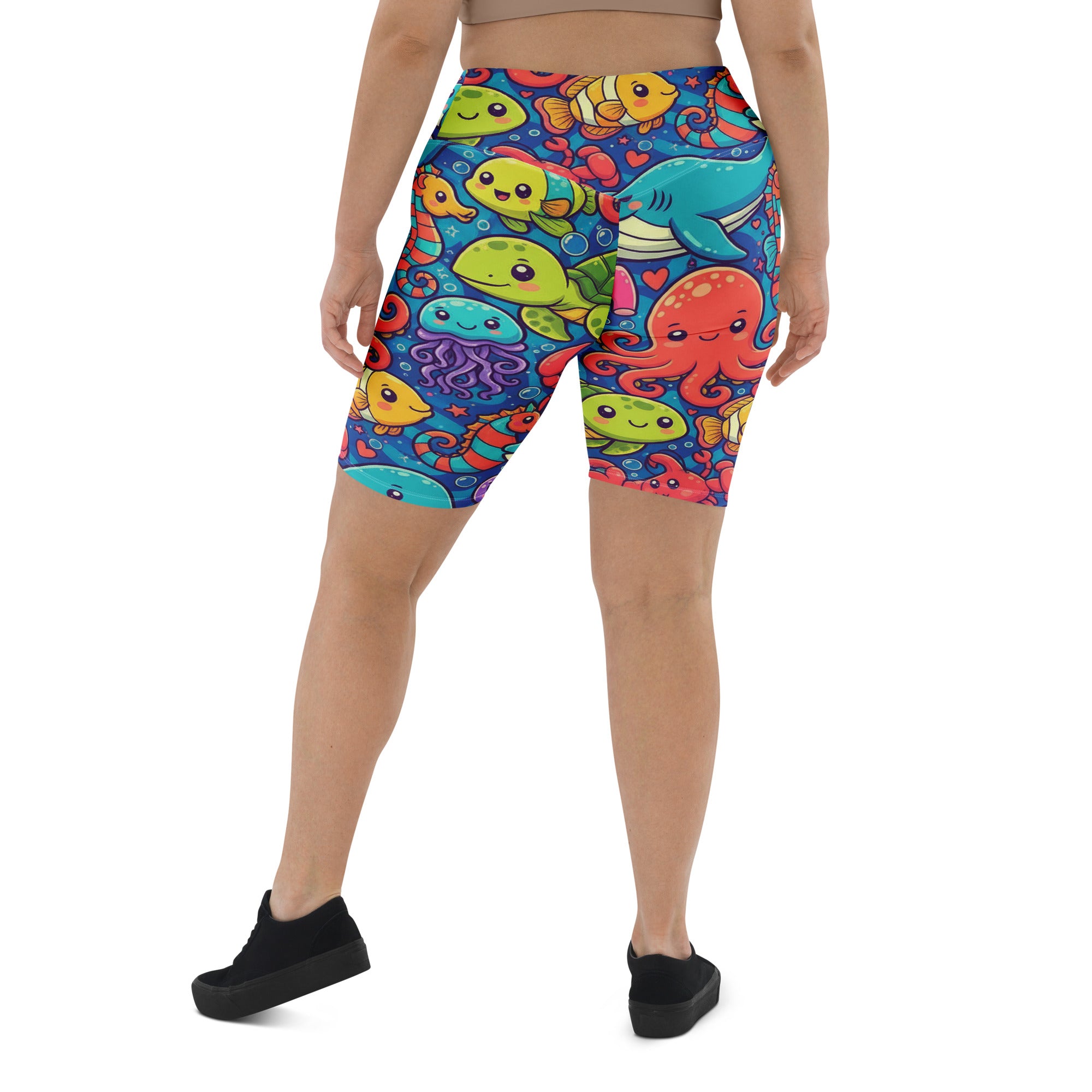 Vibrant Under the Sea Bike Shorts | GearBunch