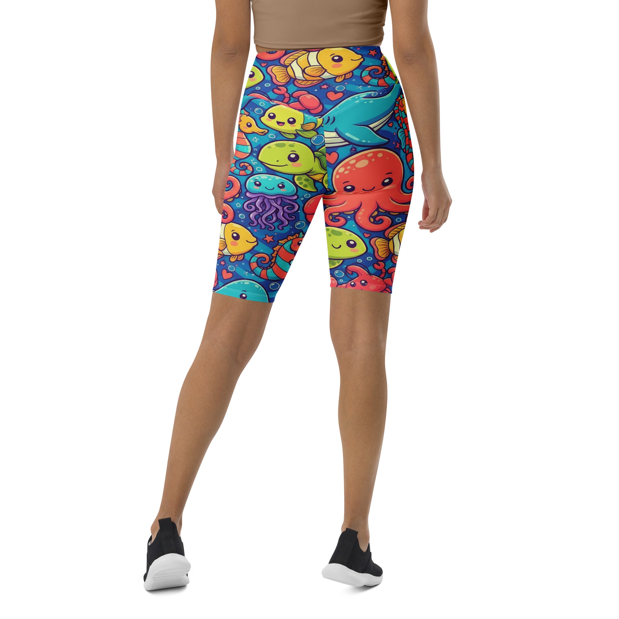 Vibrant Under the Sea Bike Shorts | GearBunch
