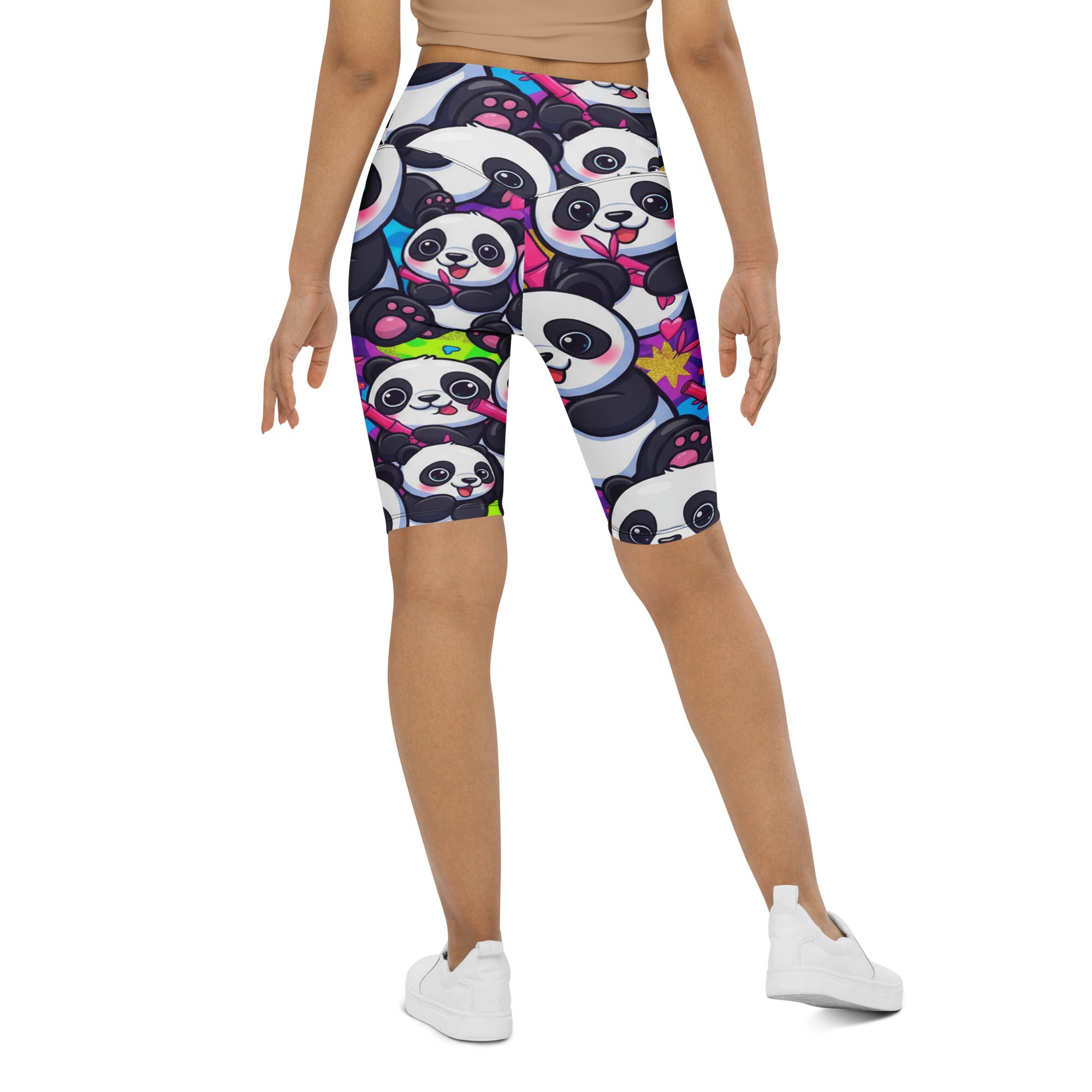 Vibrant Panda Party Bike Shorts | GearBunch