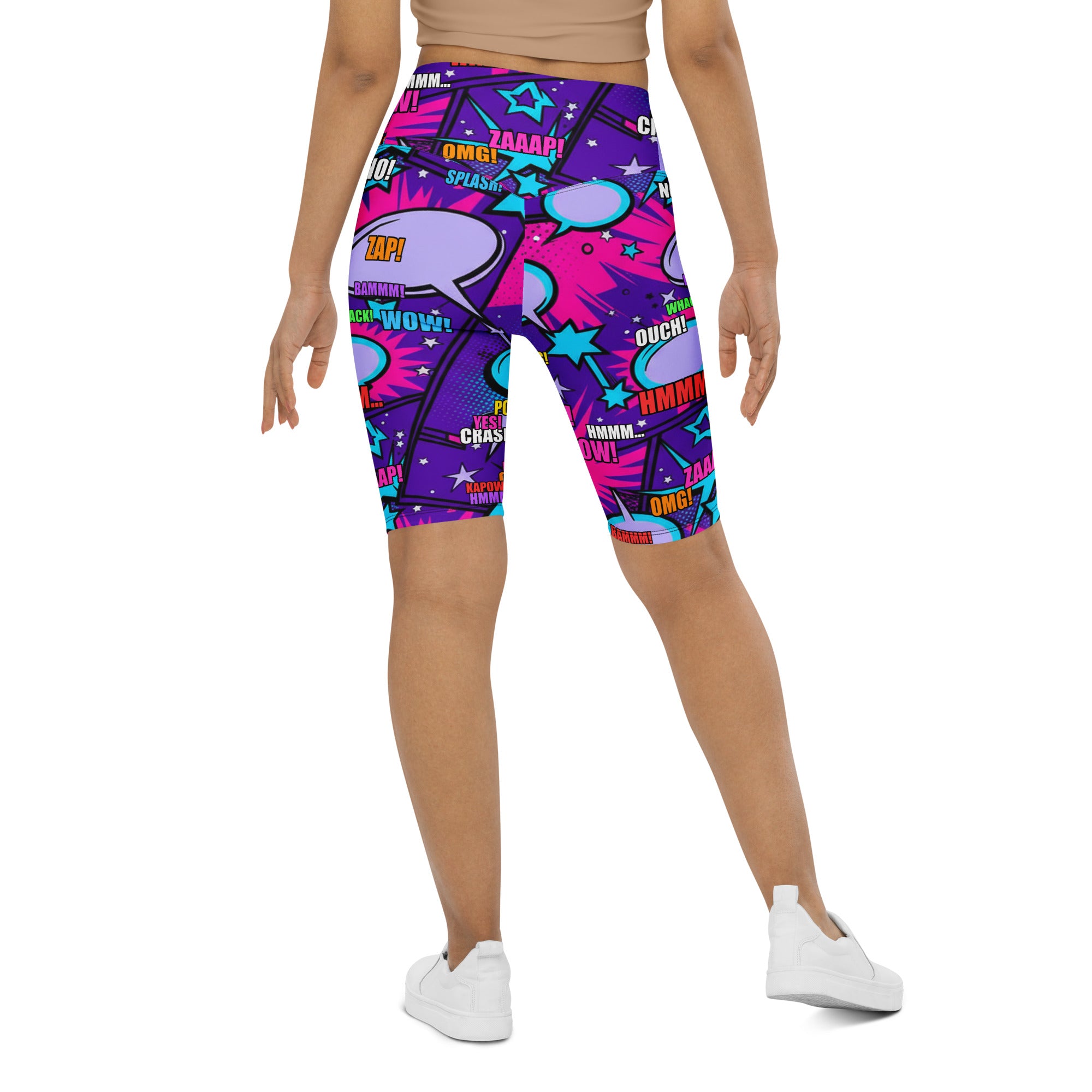 Comic Pop Galaxy Purple Bike Shorts | GearBunch