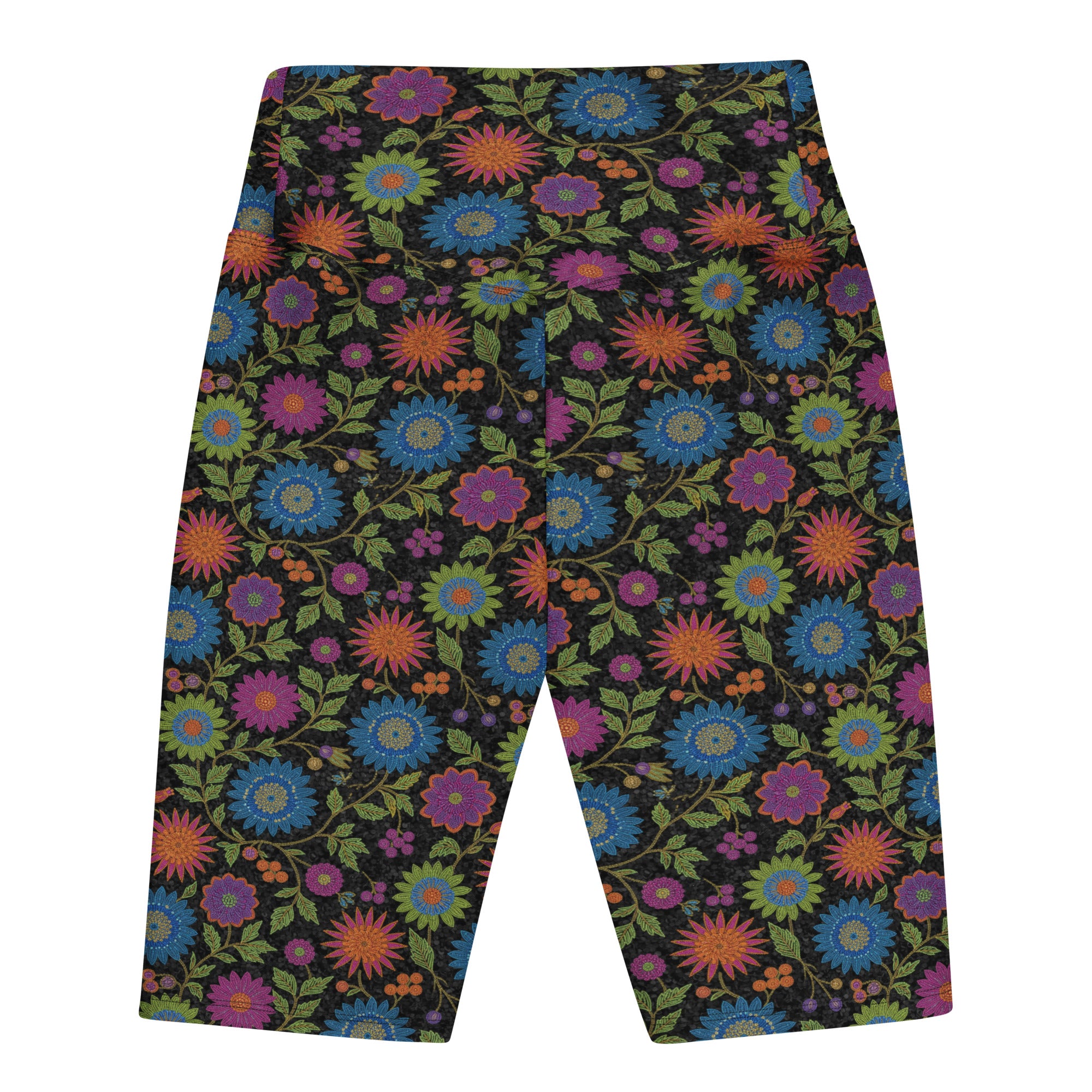 Rainbow Paillette Botanical Bike Shorts | GearBunch