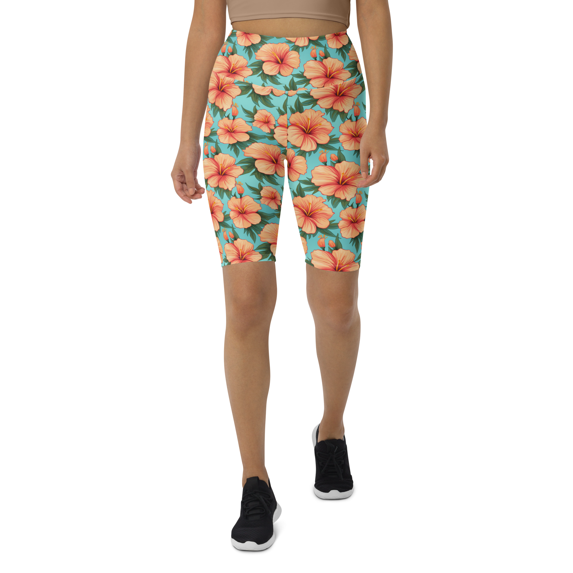 Tropical Hibiscus Bike Shorts