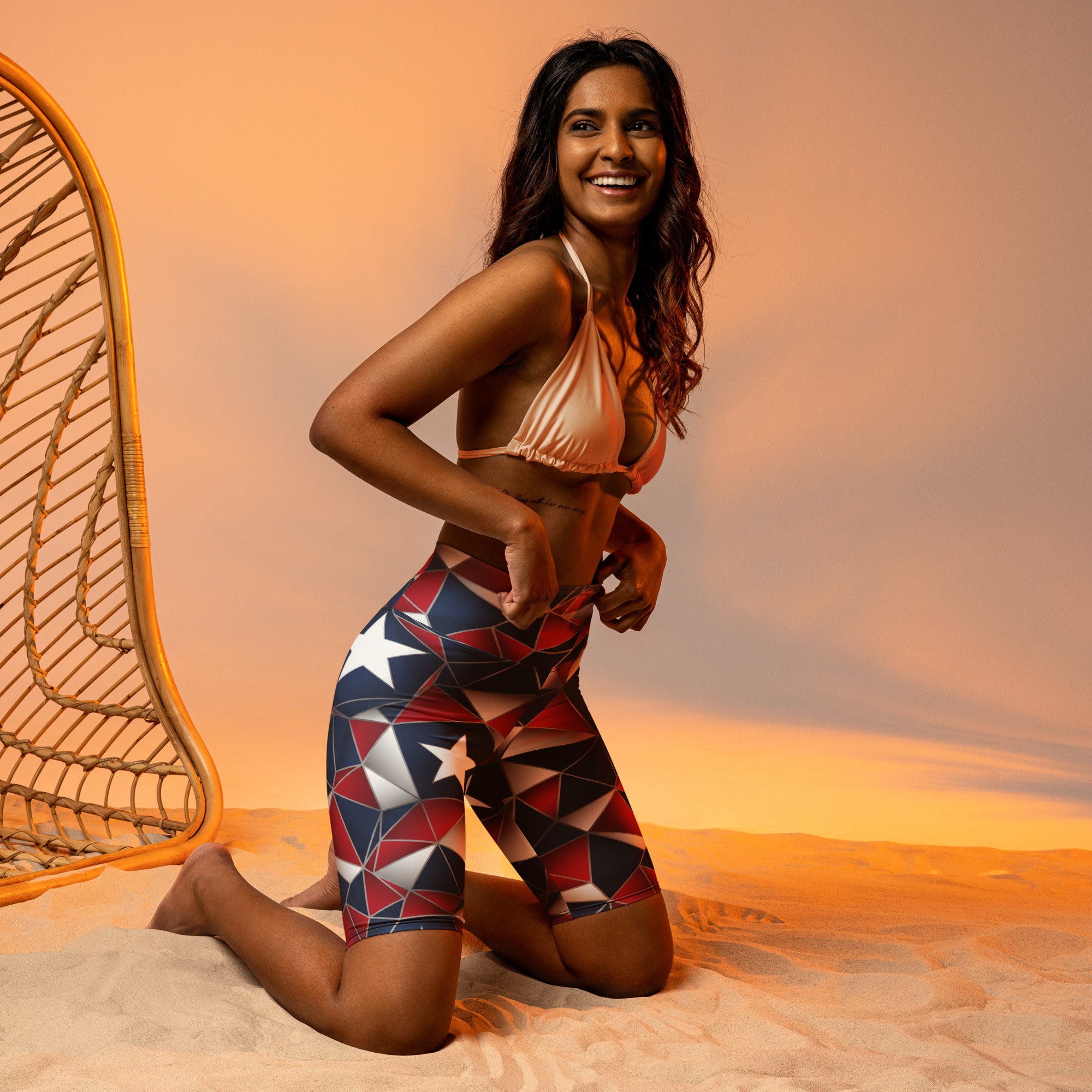 Geometric Flag Prism Bike Shorts | GearBunch