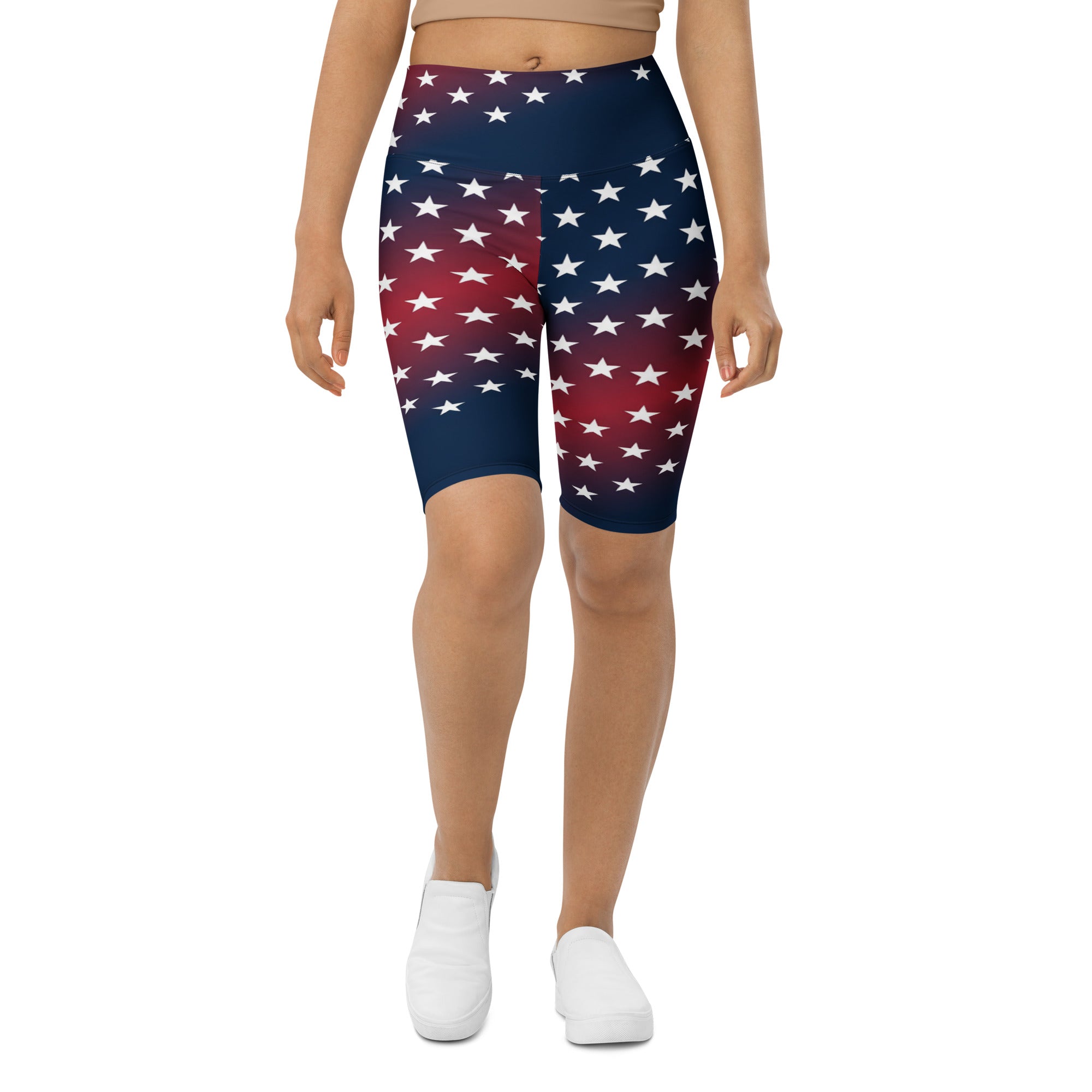 Women's american sunset bike shorts front view