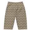 Women's brown cream stripes bike shorts front view