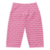Women's pink preppy stripes bike shorts front view
