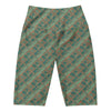 Women's green terracotta stripes bike shorts front view