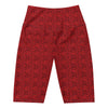 Women's red snake bird pattern bike shorts front view