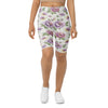 Women's watercolour wildflowers printed bike shorts front view