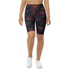 Women's dark moody peonies bike shorts front view