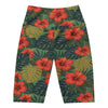 Women's bold tropical leaves bike shorts front view