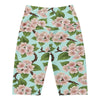Women's cherry blossom branches bike shorts front view
