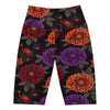 Women's dahlia floral print bike shorts front view