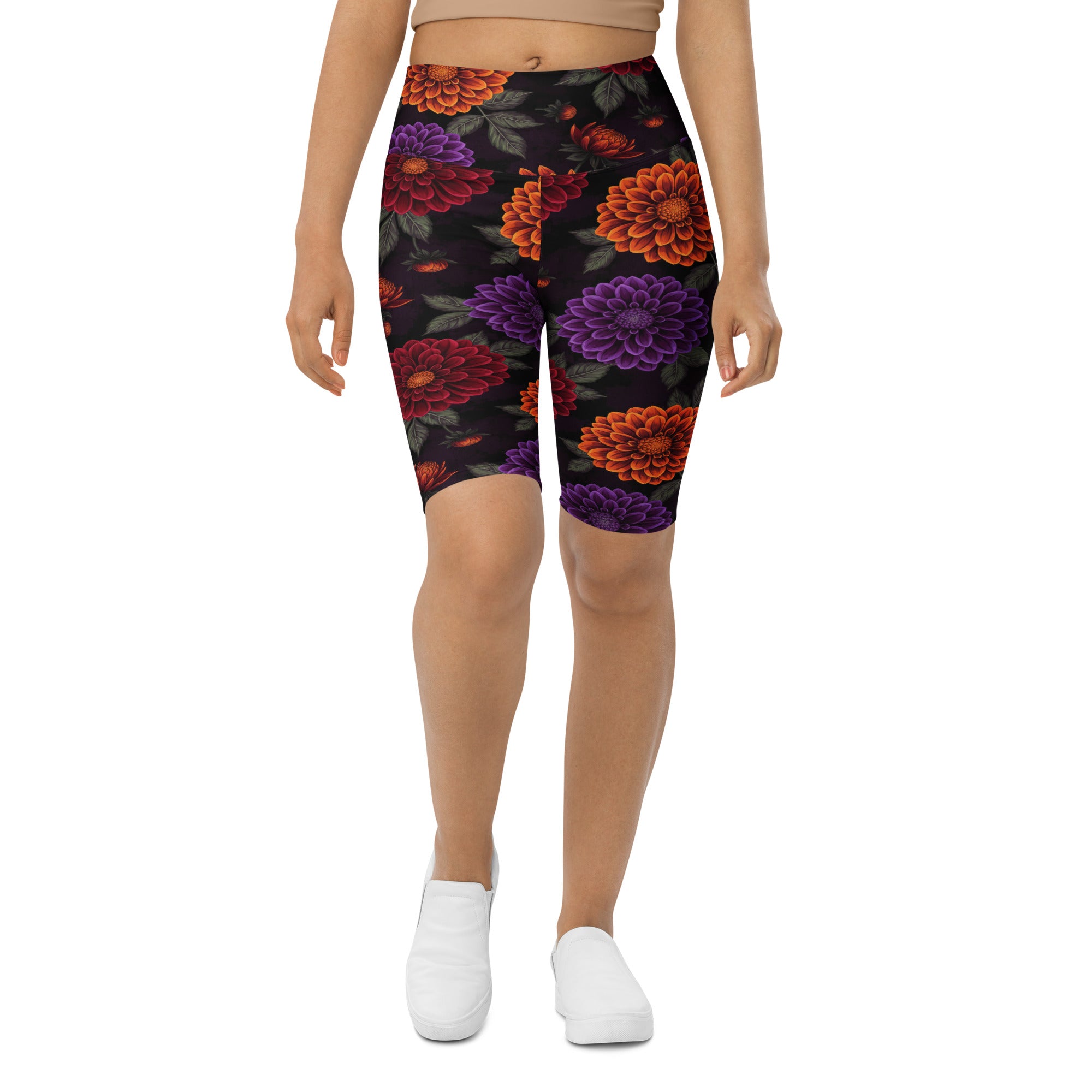 Opulent Dahlia Garden Bike Shorts | GearBunch