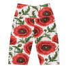 Women's floral poppies bike shorts front view