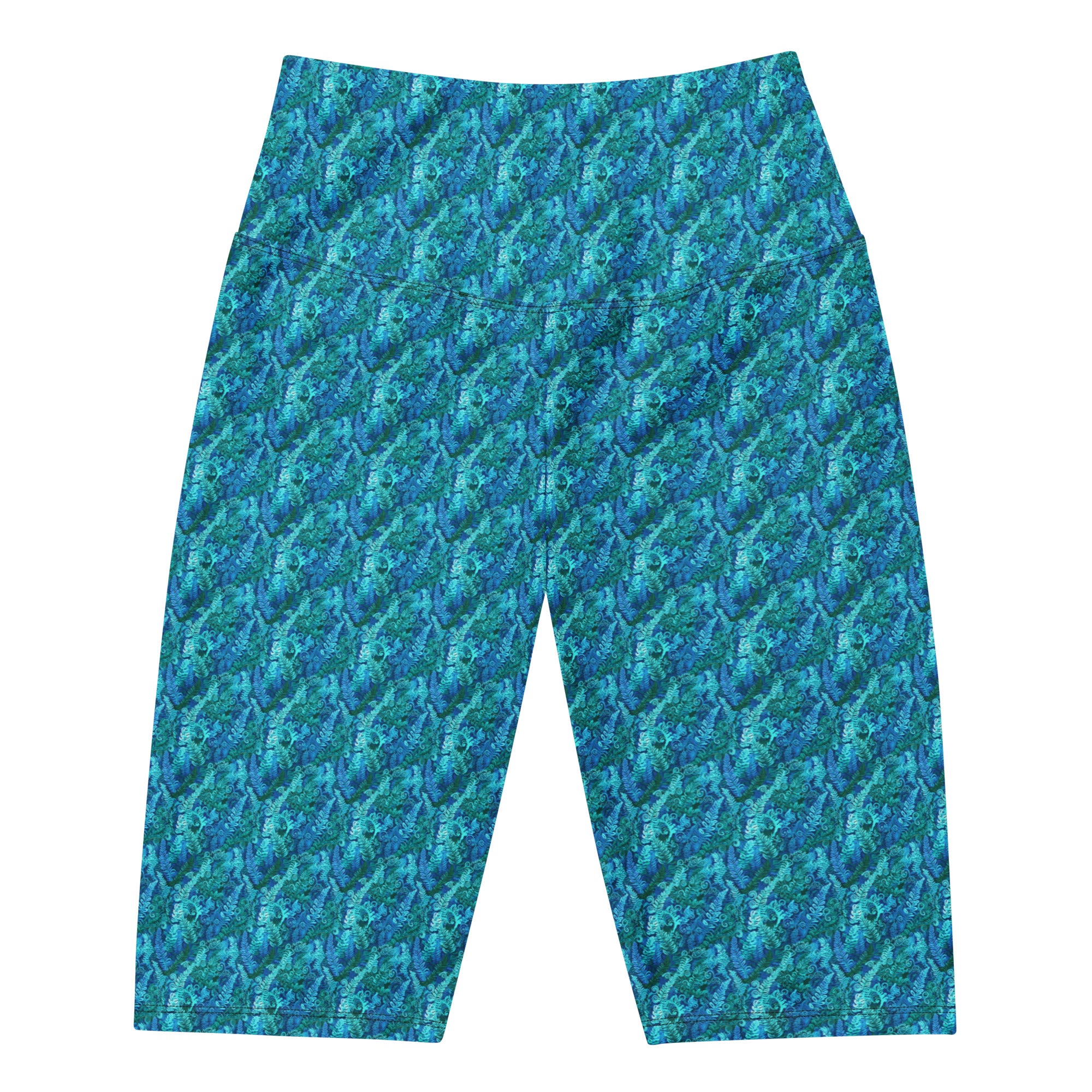Women's blue ferns bike shorts front view