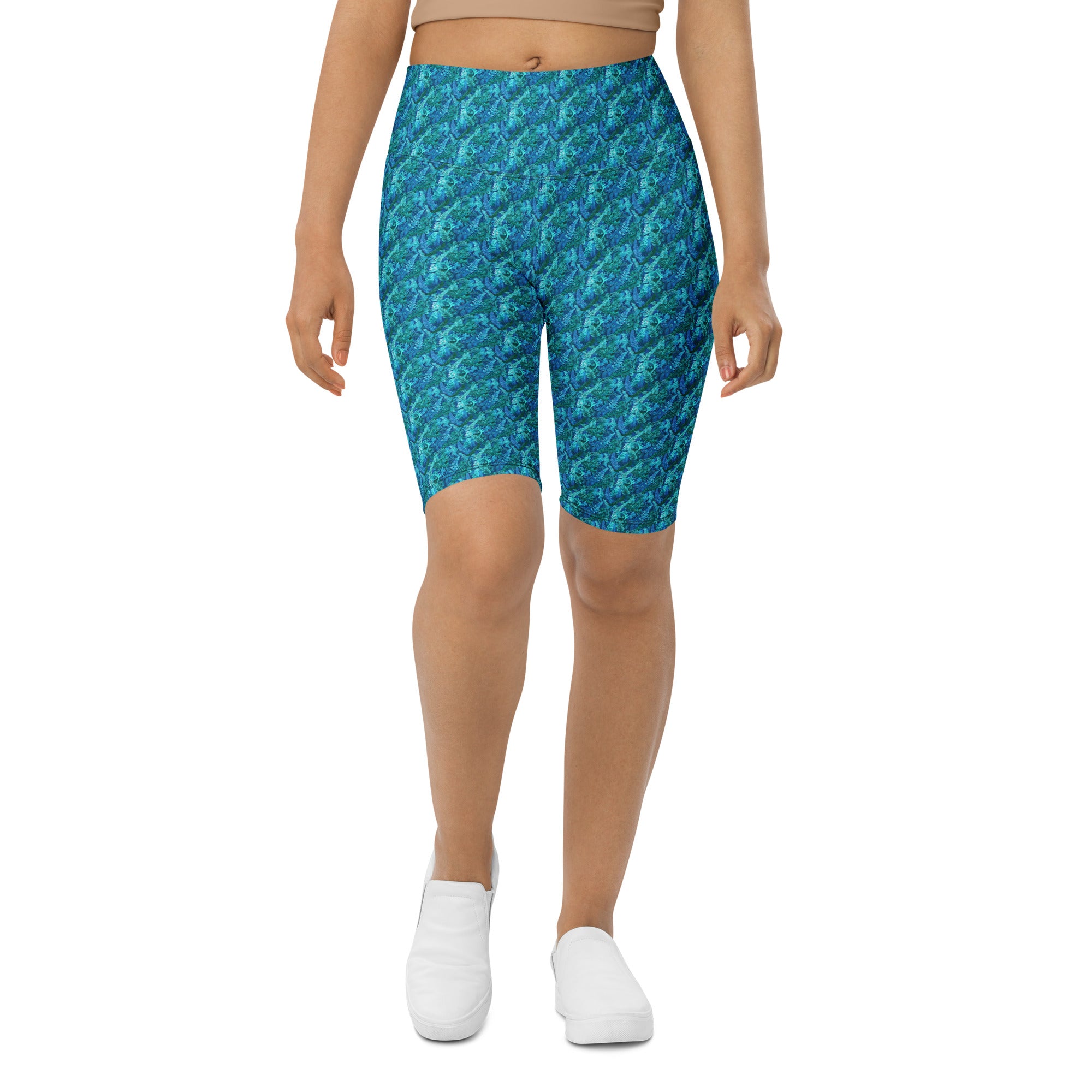 Electrik Blue Ferns Bike Shorts | GearBunch