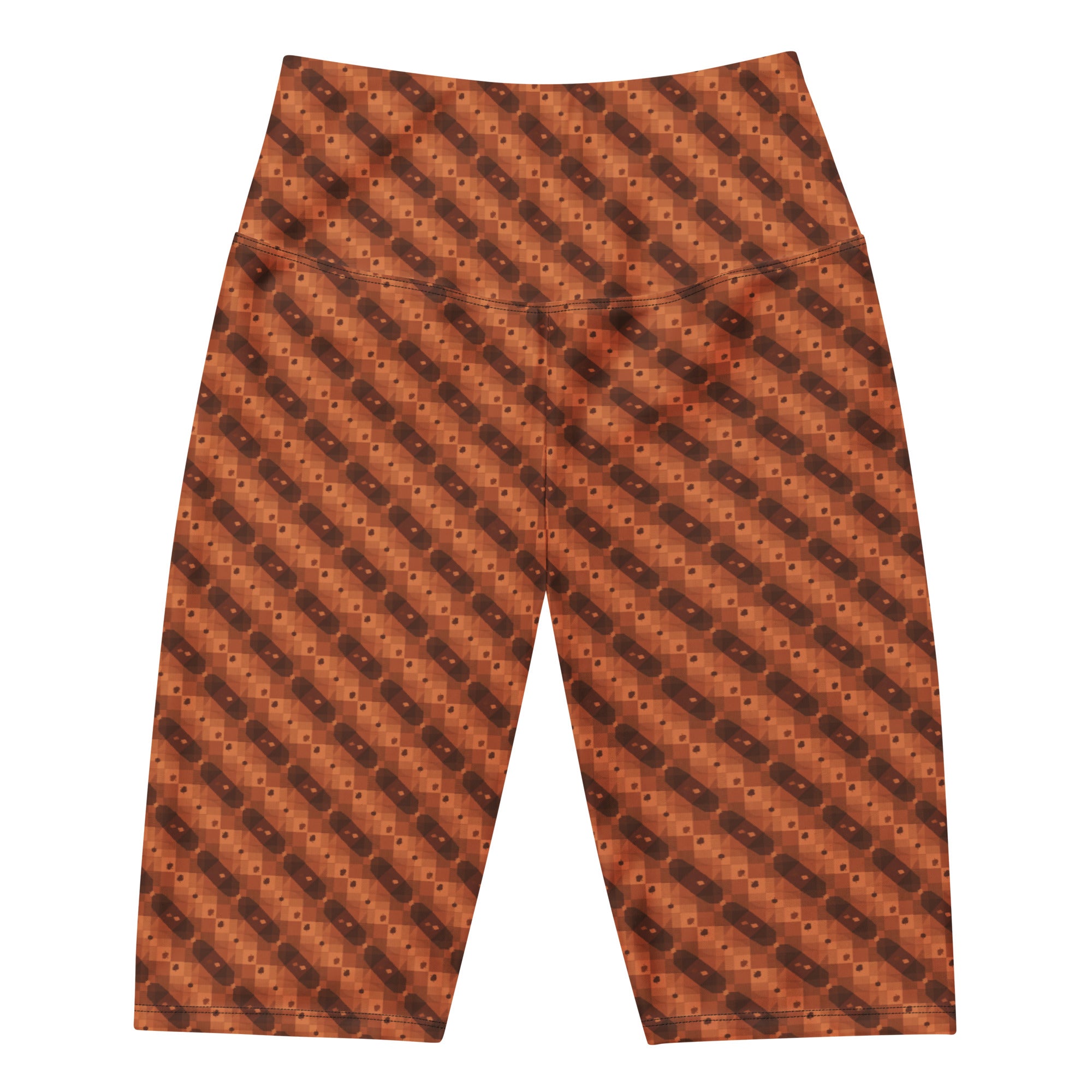 Women's autumn gingham check bike shorts front view