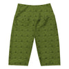 Women's velvet olive green bike shorts front view