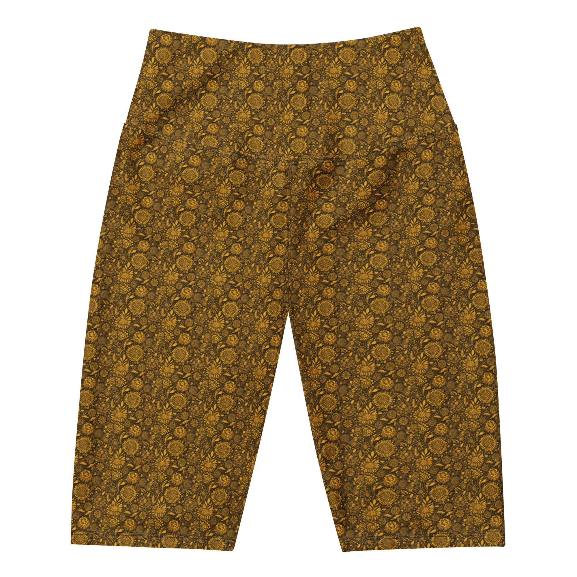Women's floral Gustav Klimt bike shorts front view