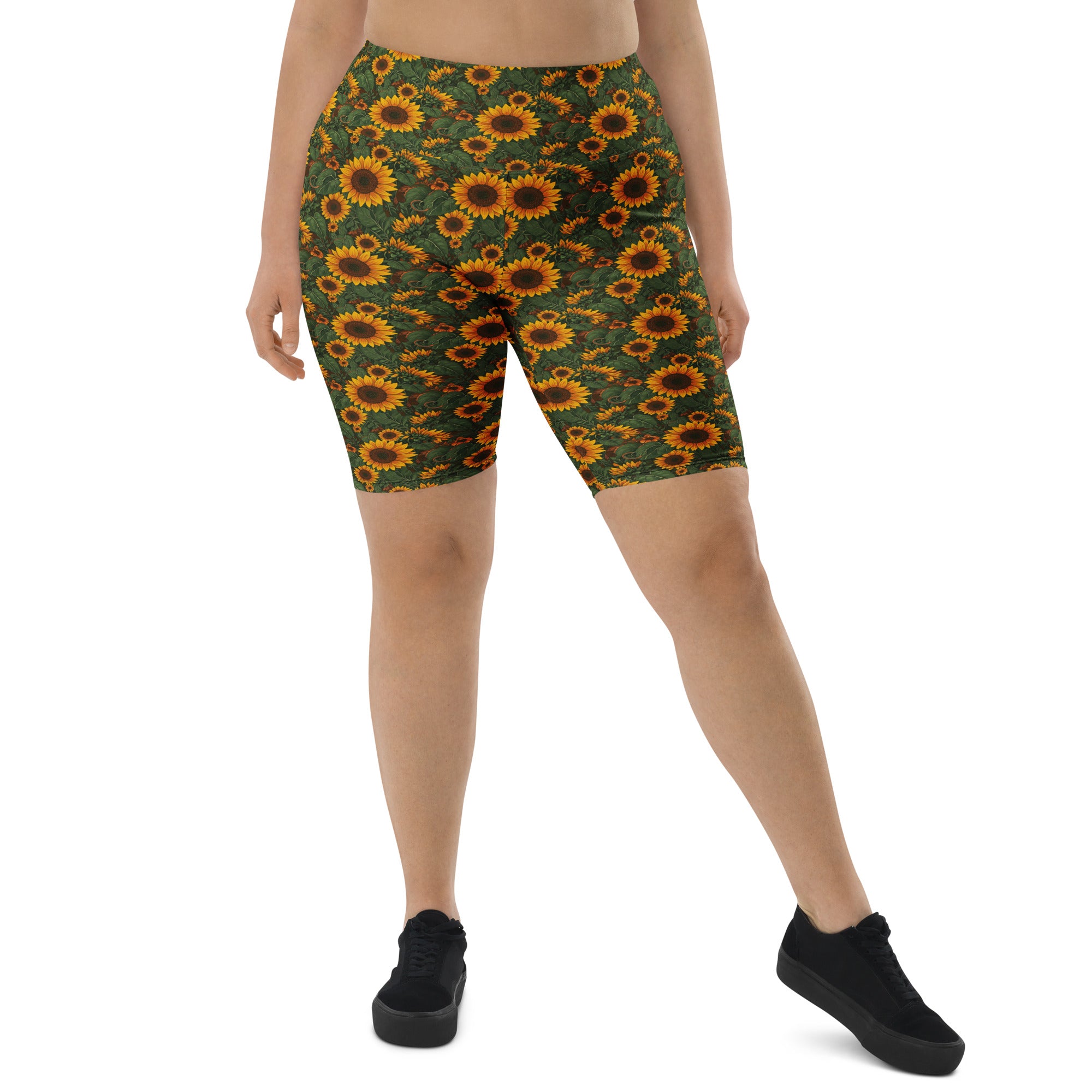 Sunflower Cross Bike Shorts | GearBunch